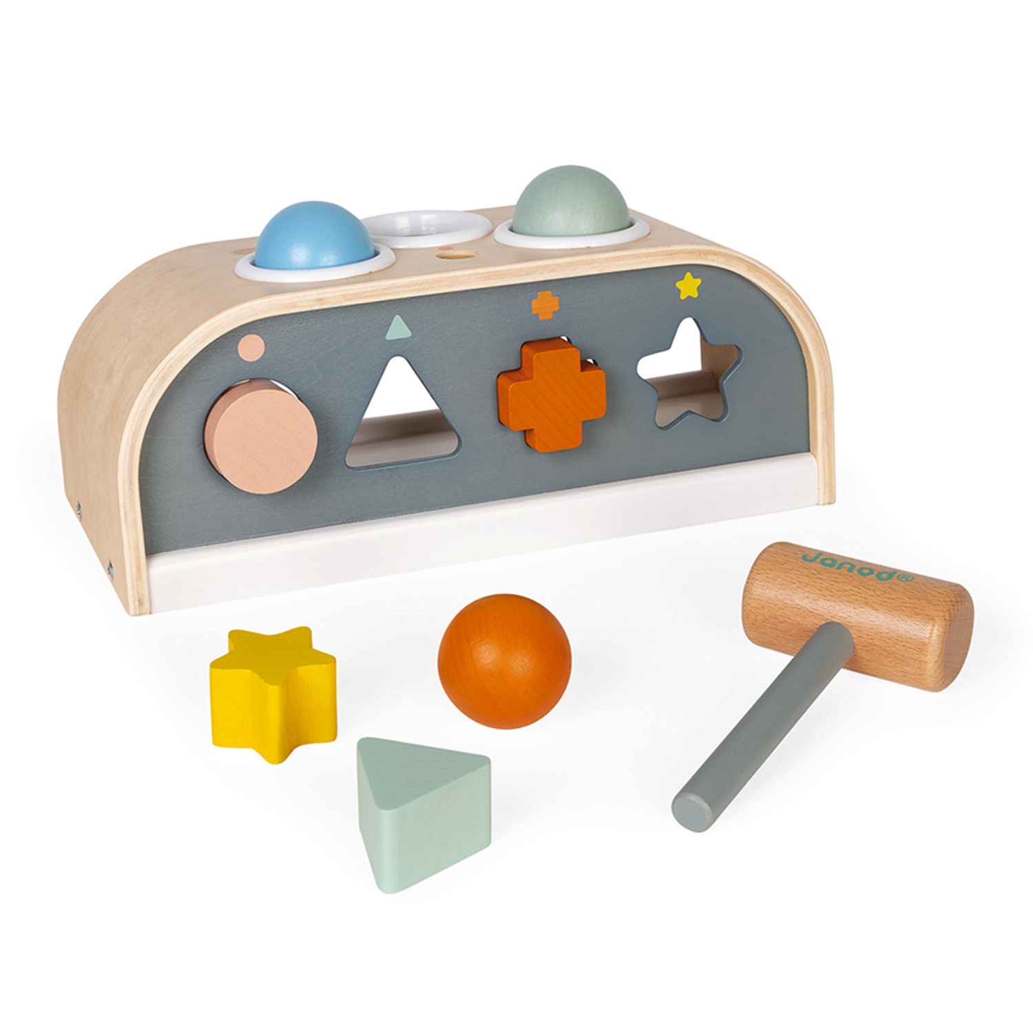 Janod - Sweet Cocoon - Tap Tap And Shape Sorter