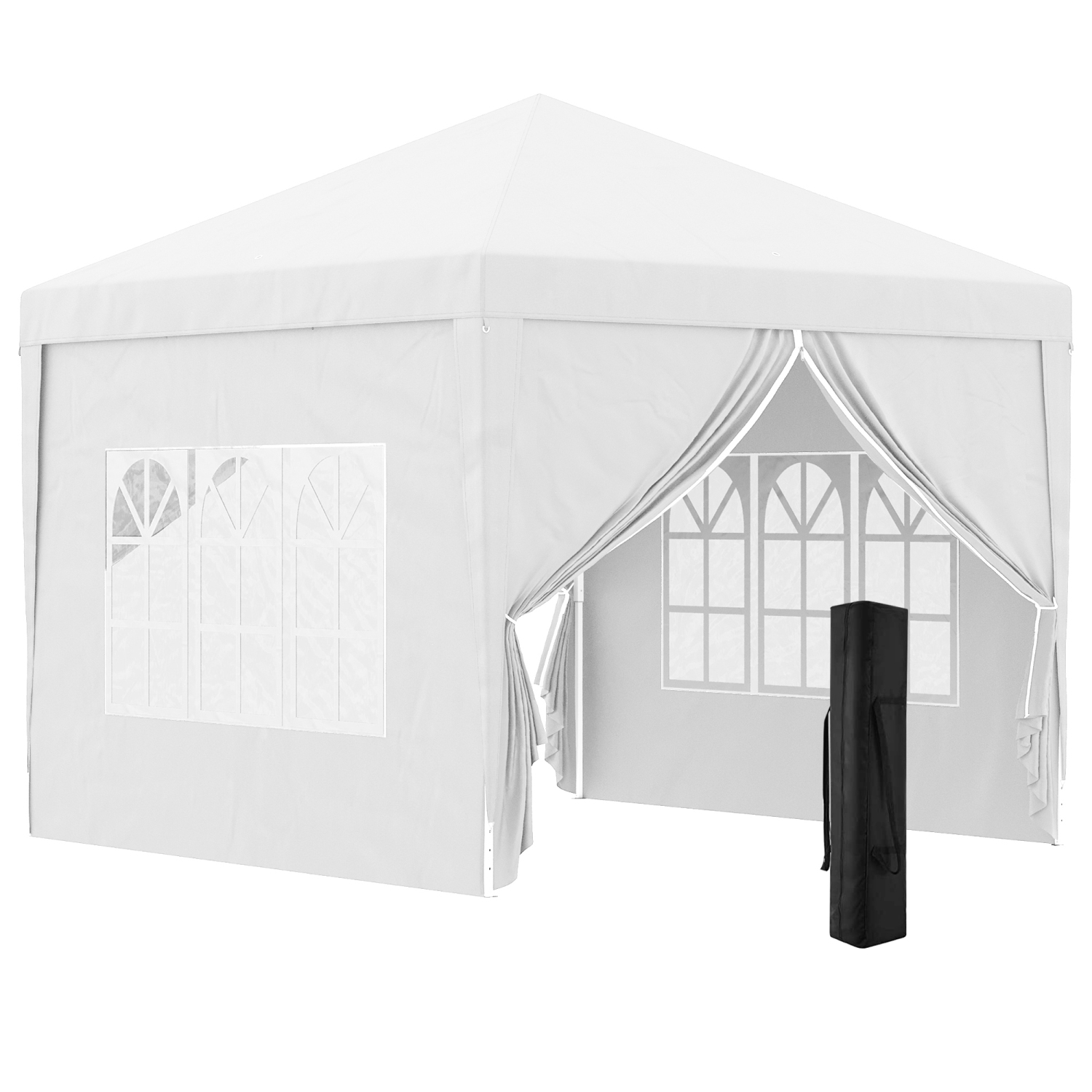 Outsunny 10'x10' Outdoor Pop Up Party Tent Gazebo Canopy with Carrying Bag