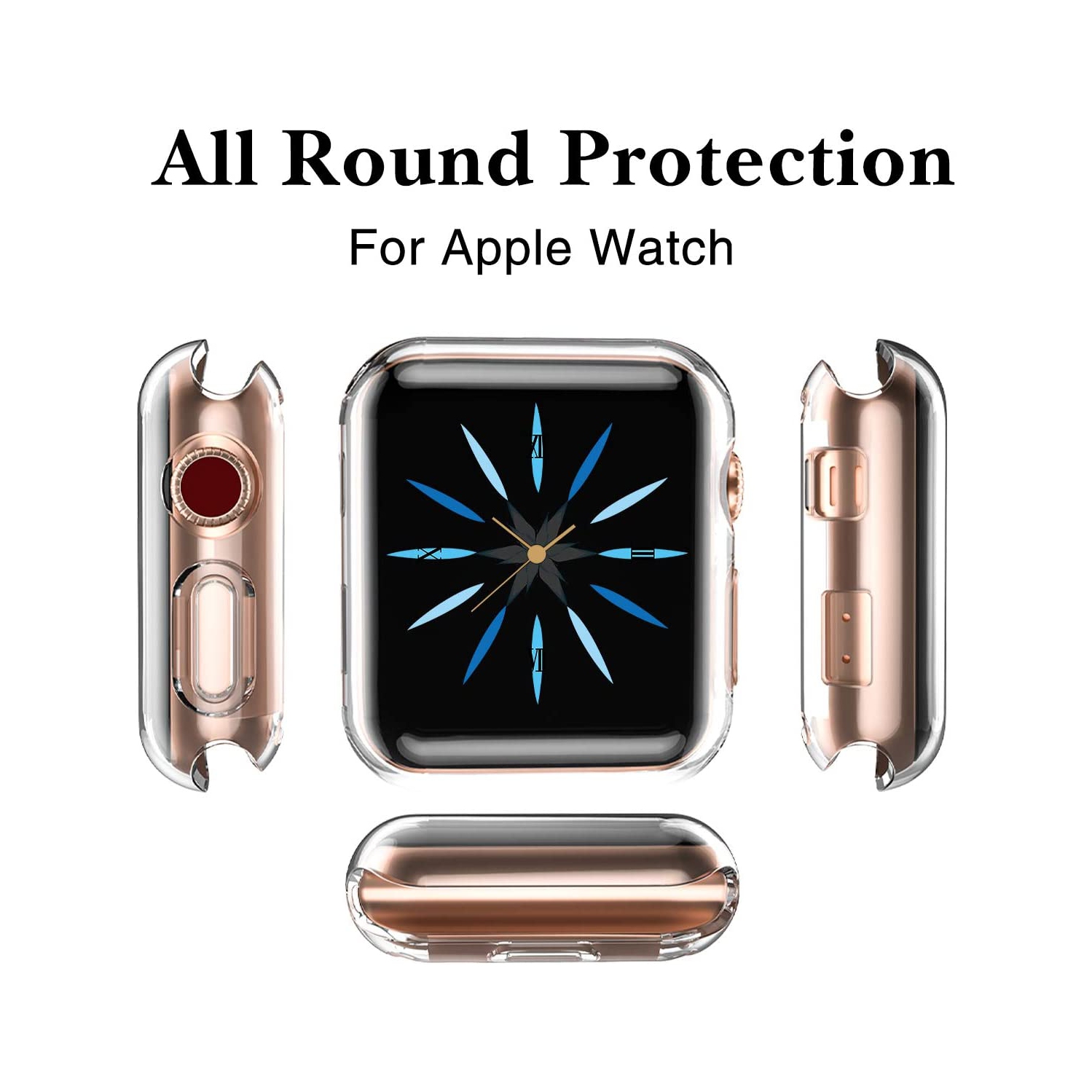 ISTAR 2Pack Watch Case 38mm Compatible with iwatch 1,2 and 3 ,Soft HD High Sensitivity Screen Protector with TPU All Around Anti-Fall Bumper