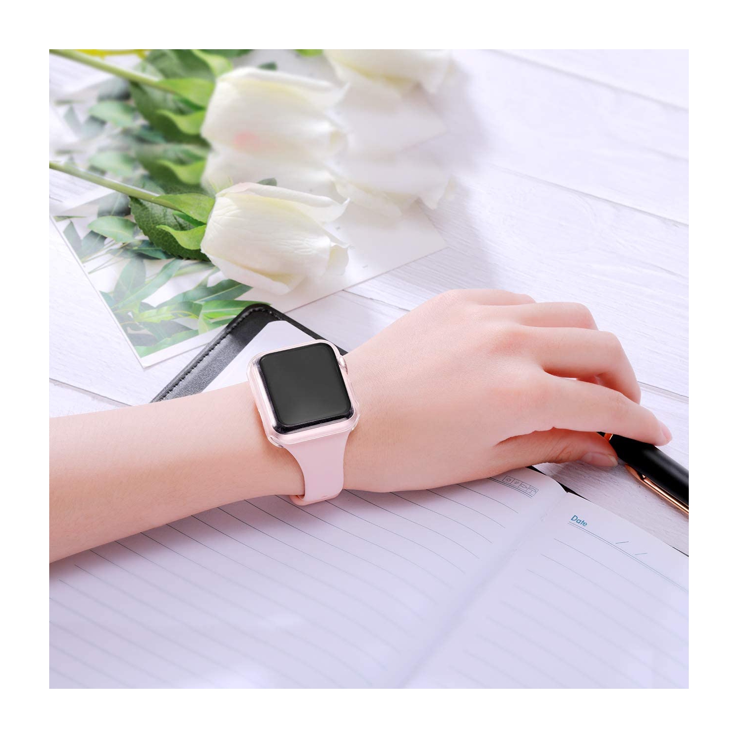 ISTAR 2Pack Watch Case 38mm Compatible with iwatch 1,2 and 3 ,Soft HD High Sensitivity Screen Protector with TPU All Around Anti-Fall Bumper