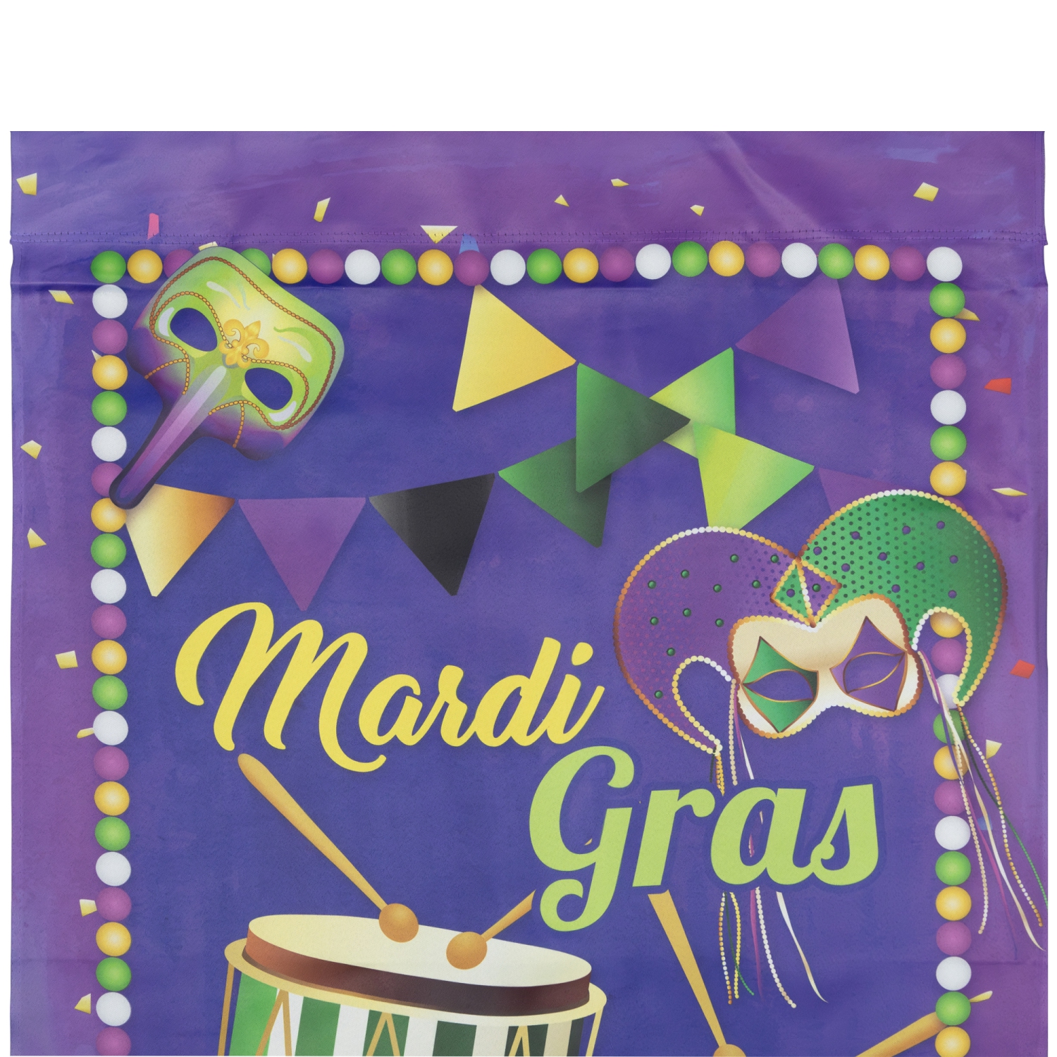 Drapeau extérieur « mardi gras » – Carnival Masks and Drums – 40 x 28 po