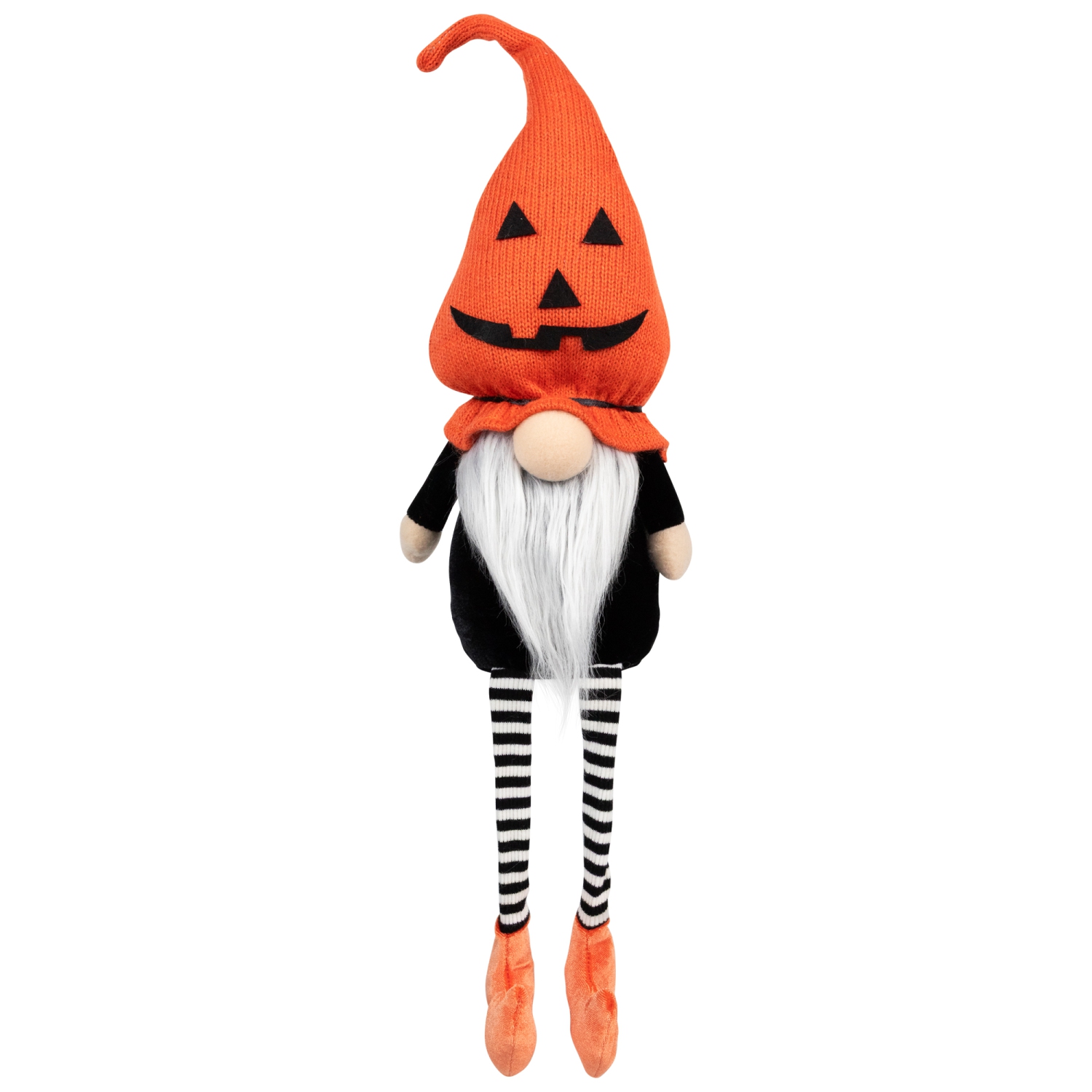 Gnome with Puffy Jack-O-Lantern Hat Halloween Figure - 22"