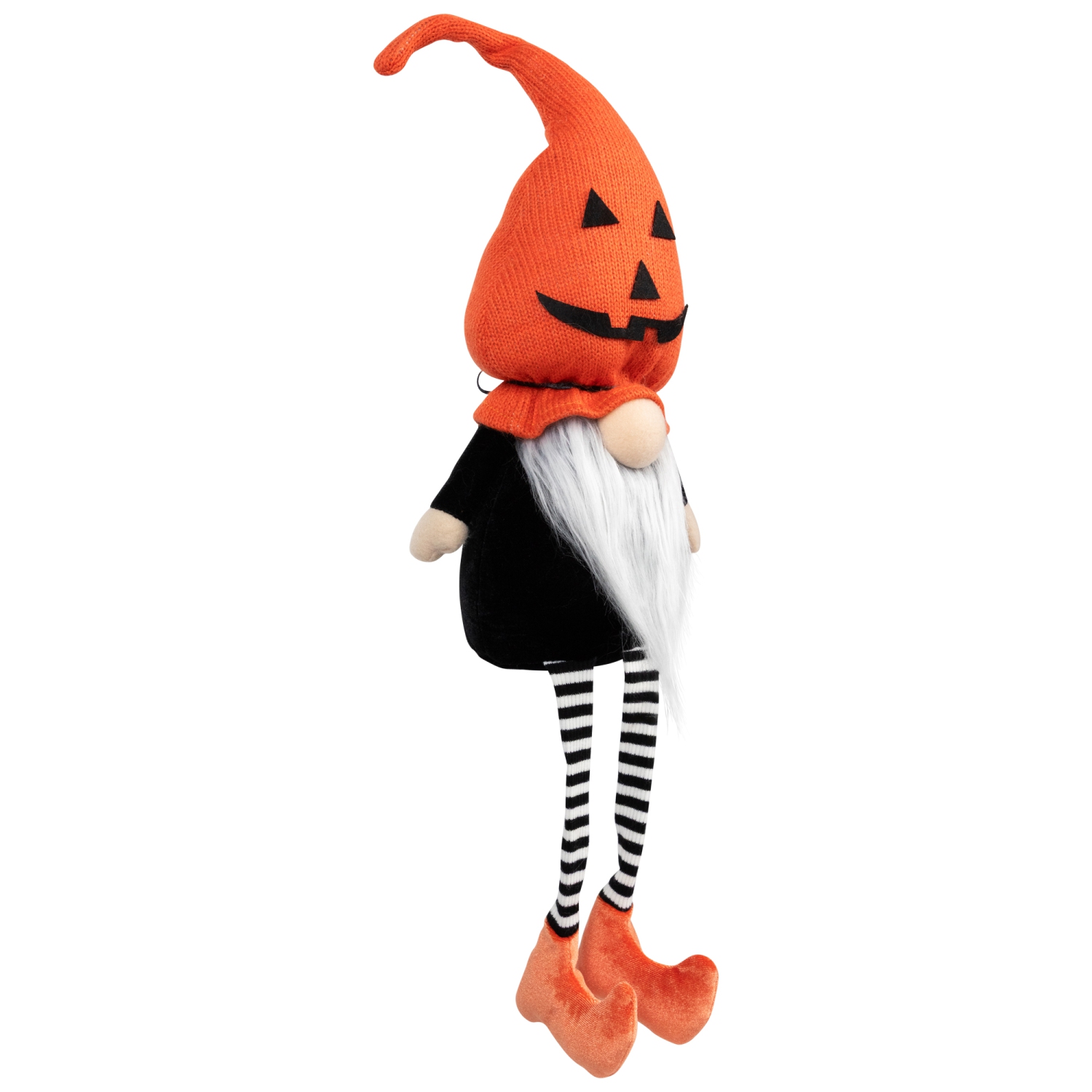 Gnome with Puffy Jack-O-Lantern Hat Halloween Figure - 22"
