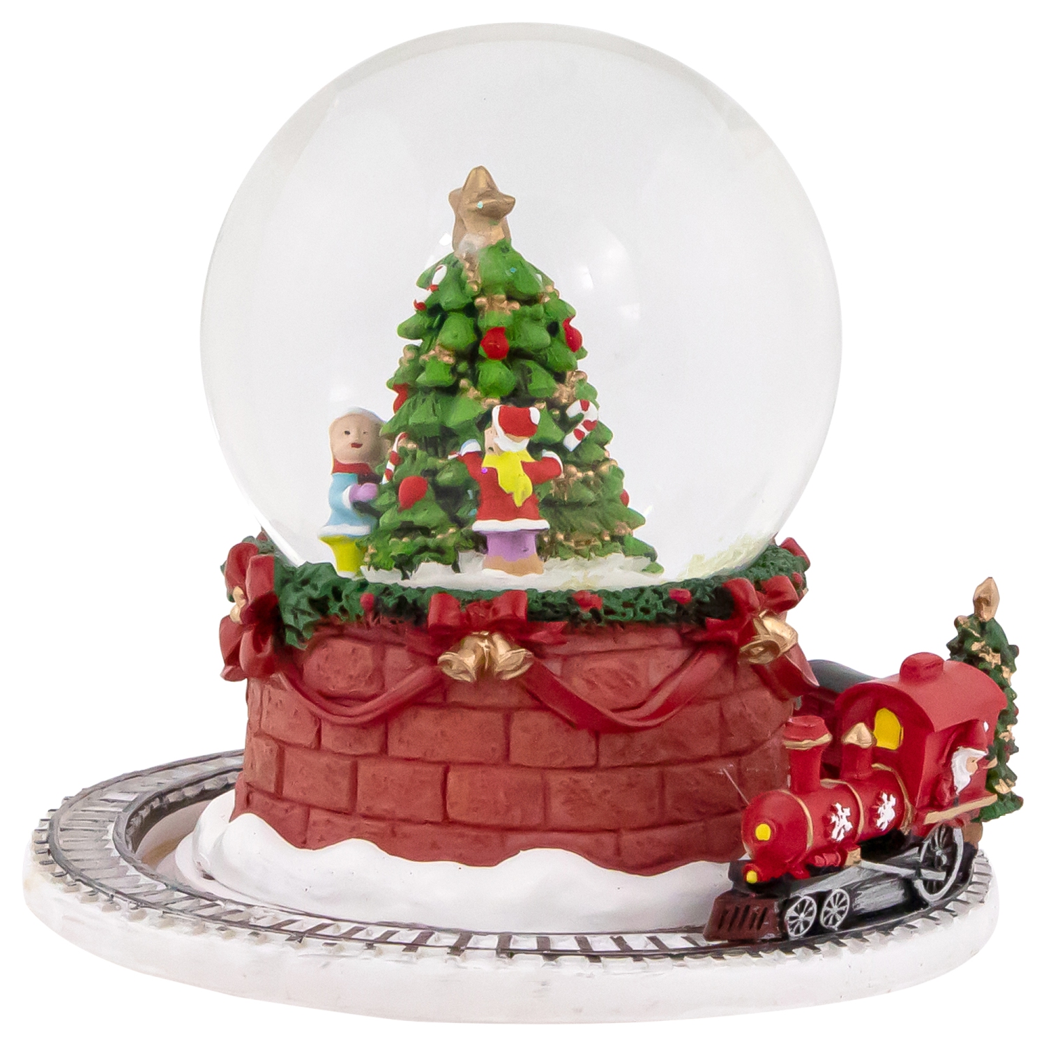 Christmas Tree with Revolving Train Musical Snow Globe - 6.5"
