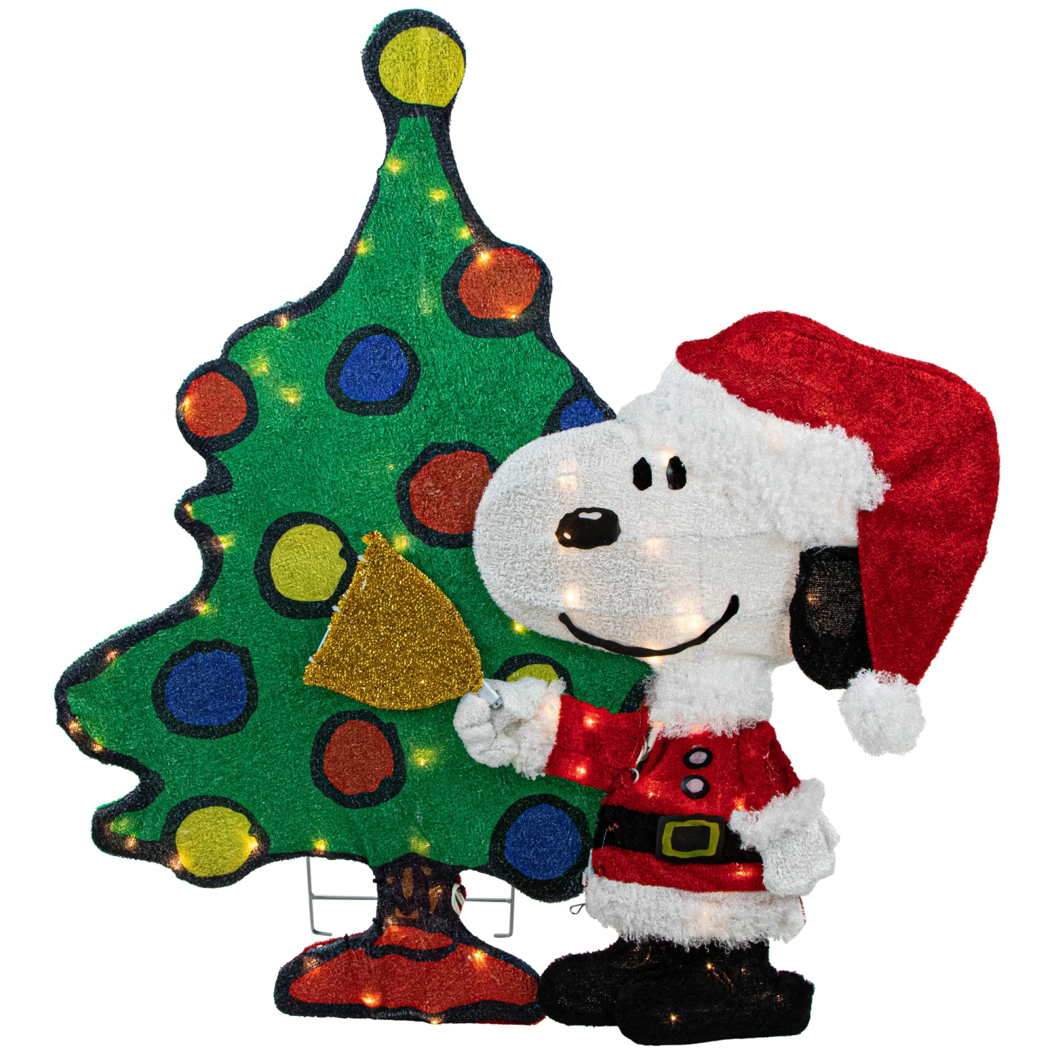 Arachides lumineuses à DEL Snoopy et décoration d'arbre de Noël pour l'extérieur - 32 po