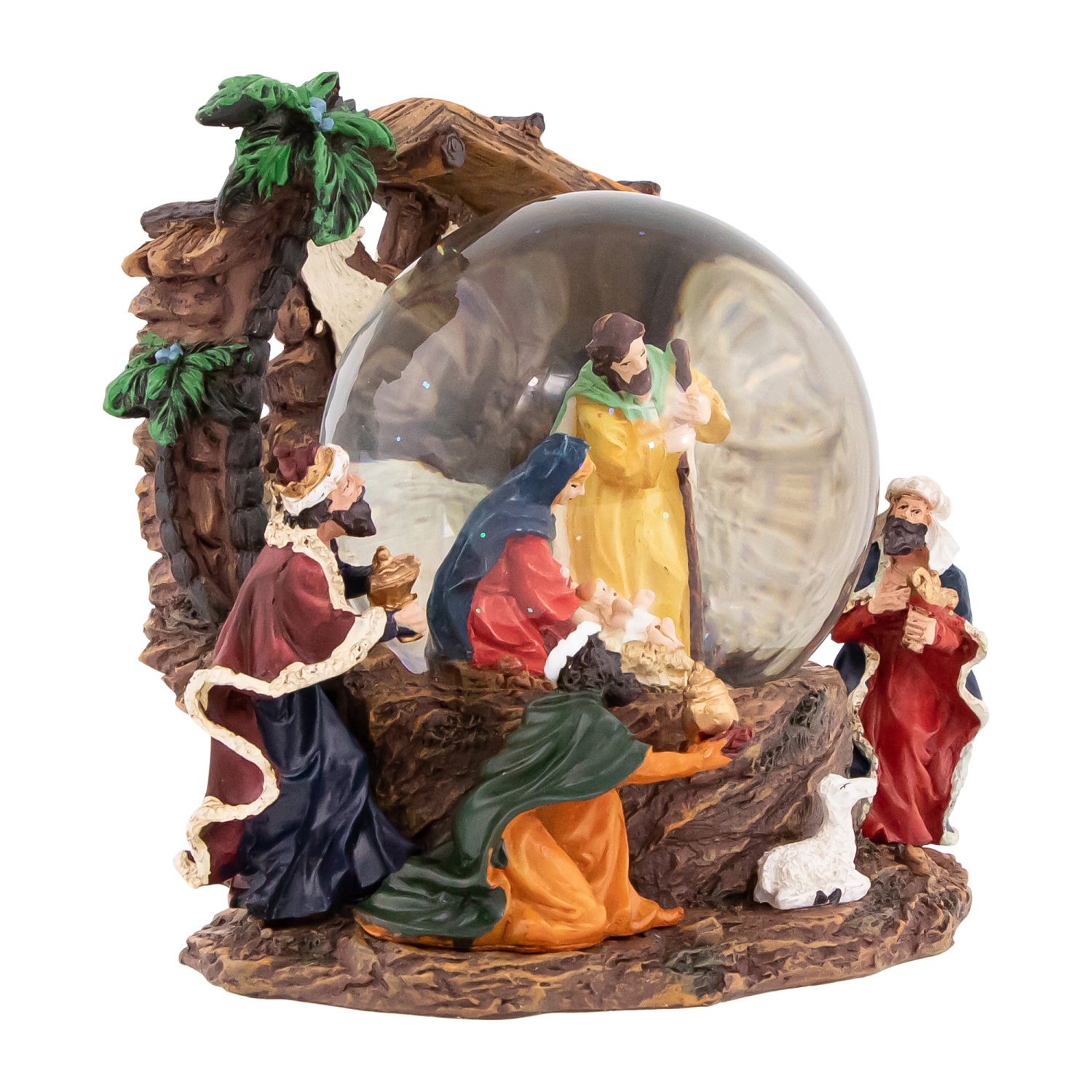 Holy Family Christmas Nativity Musical Water Globe - 6.75"
