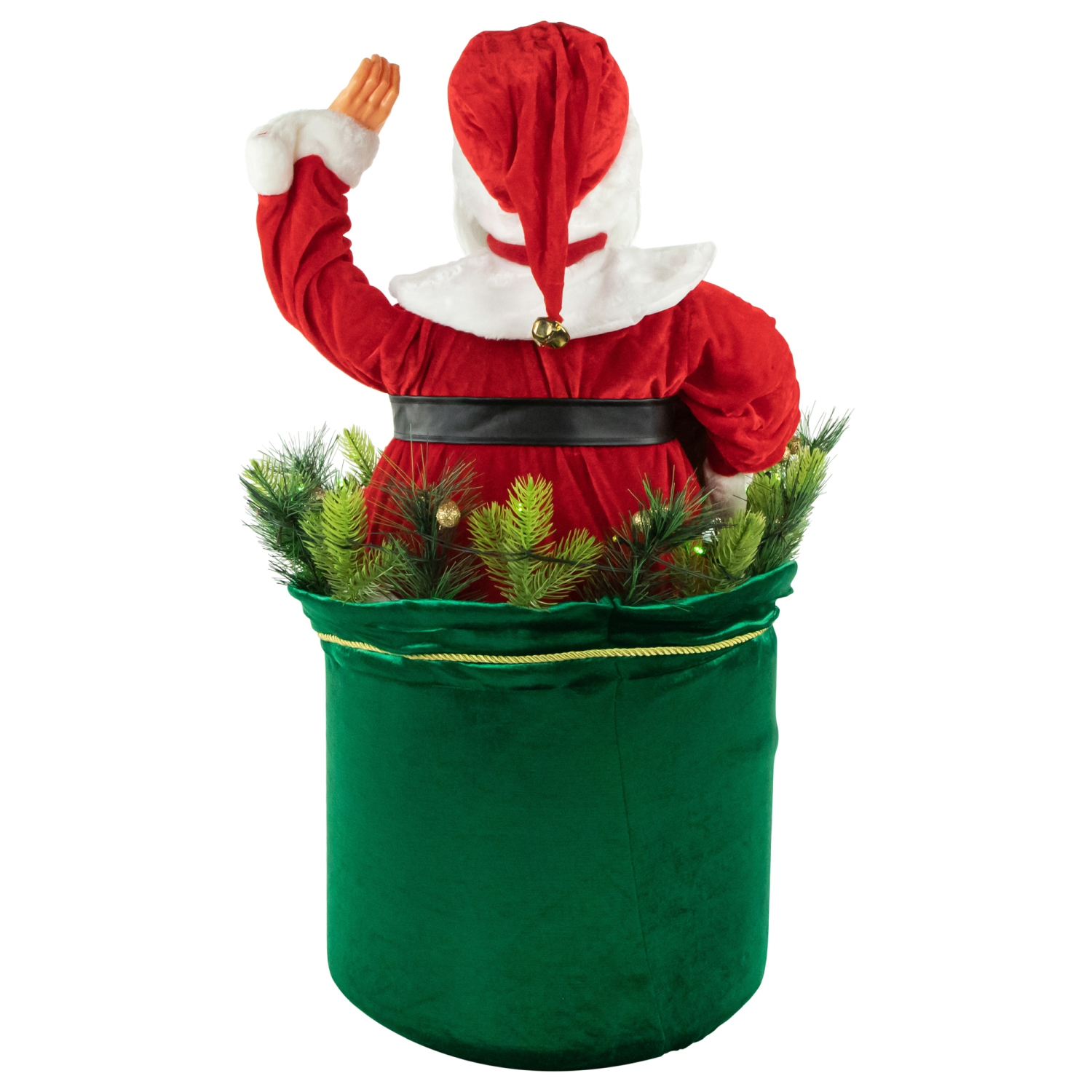 LED Lighted and Animated Gift Bag with Santa Claus Christmas Figure - 32"