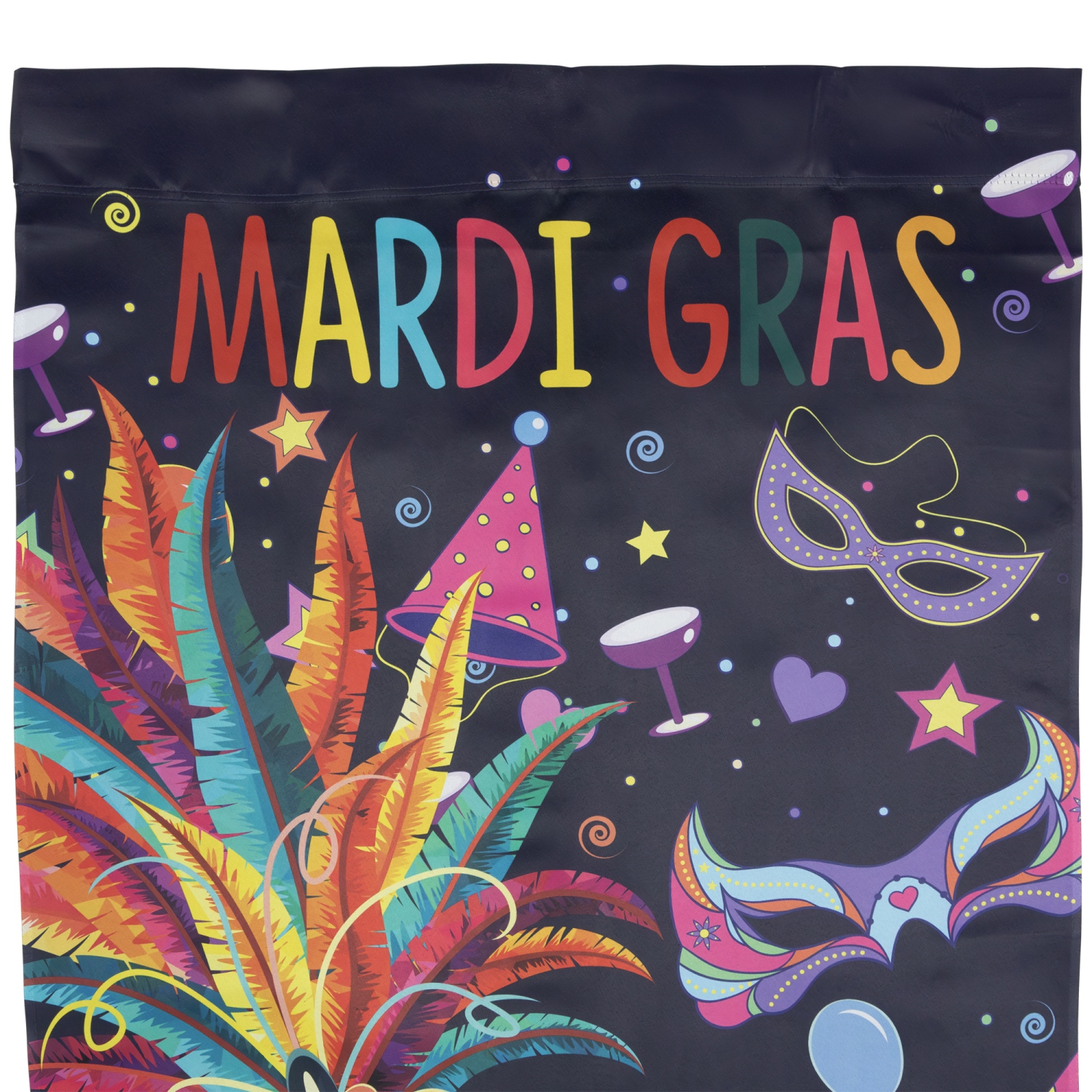 Feathered Carnival Mask "Mardi Gras" Outdoor Flag - 40" x 28"