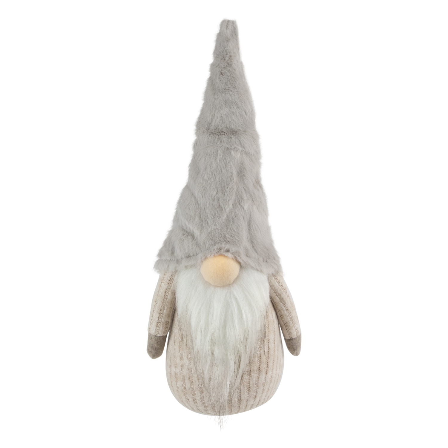 Lighted Nose and Plush Hat Christmas Gnome Decoration - 10"