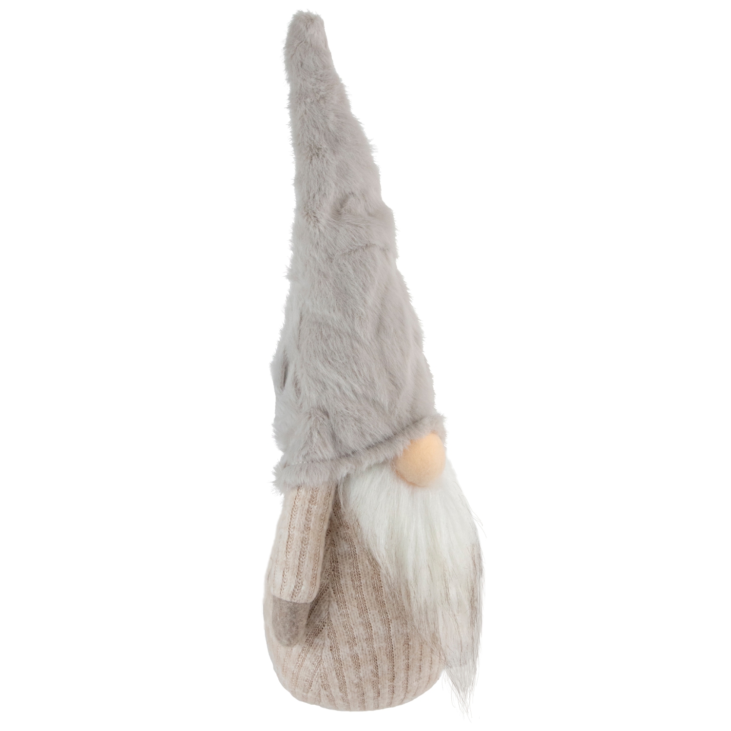 Lighted Nose and Plush Hat Christmas Gnome Decoration - 10"