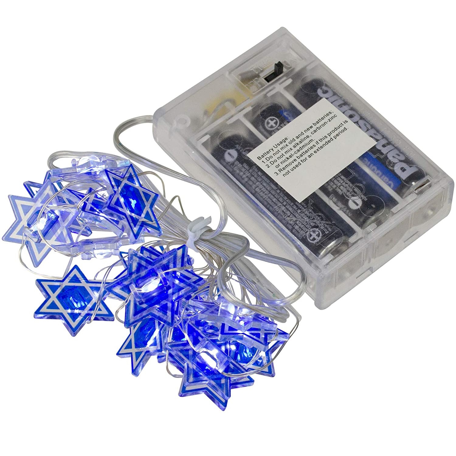 20 Count Star of David Hanukkah Copper Fairy Lights