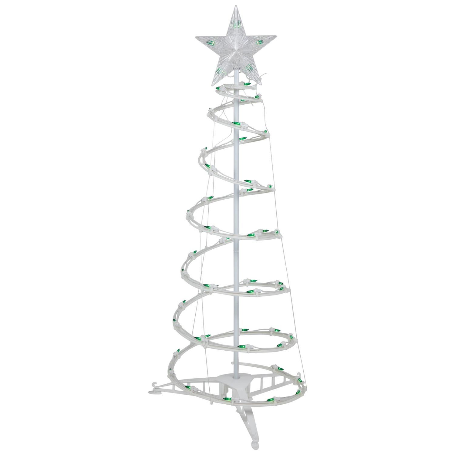 Set of 3 Green Lighted Spiral Christmas Trees, 3', 4', and 6'