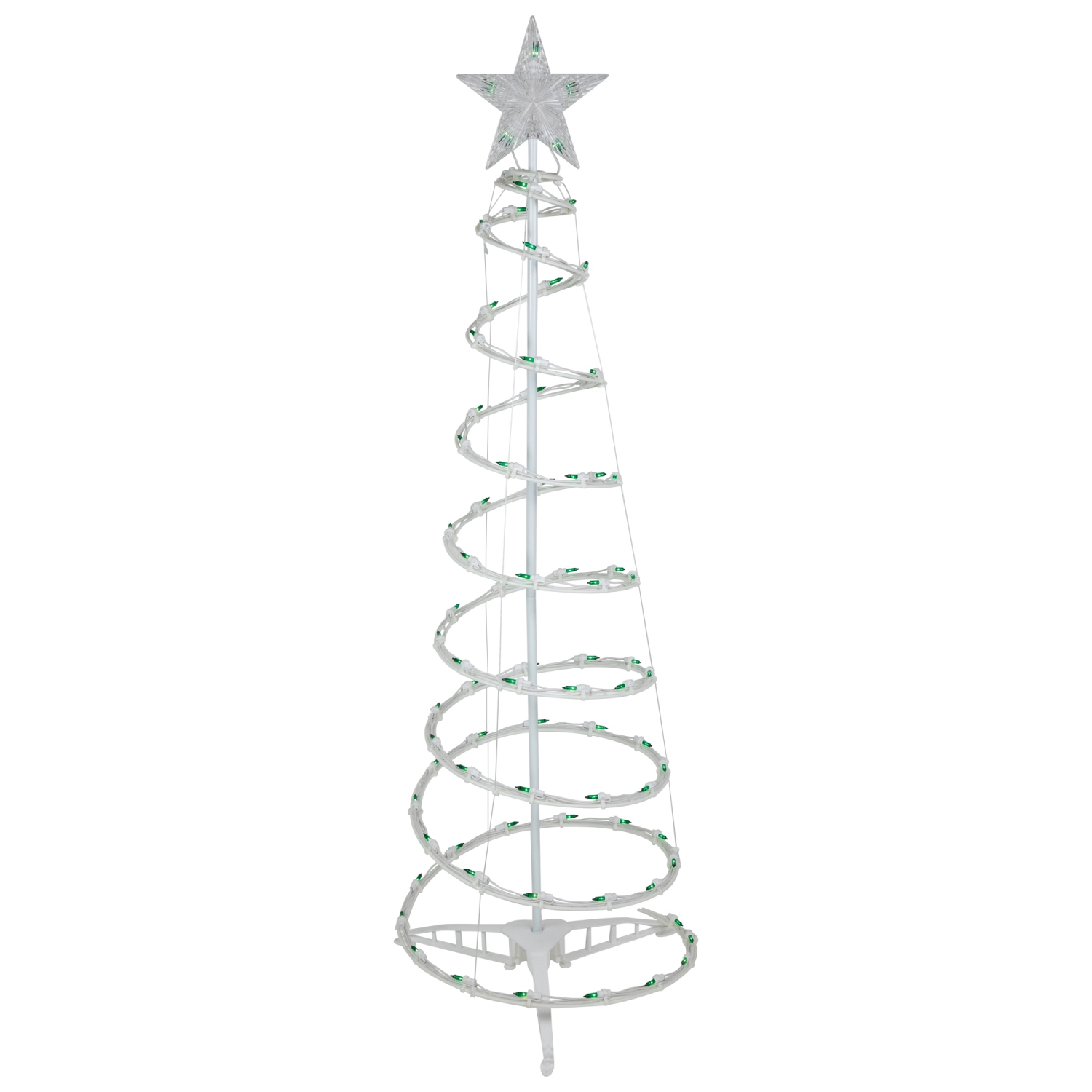 Set of 3 Green Lighted Spiral Christmas Trees, 3', 4', and 6'