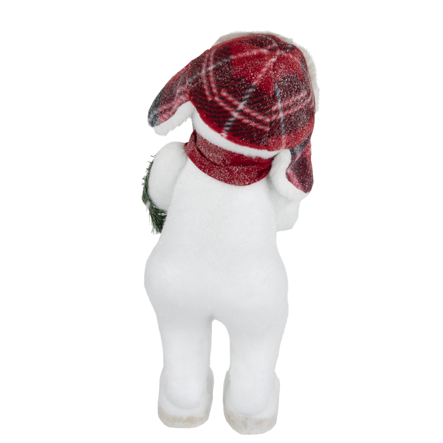 Frosted Snowman with Wreath Christmas Figure - 16"