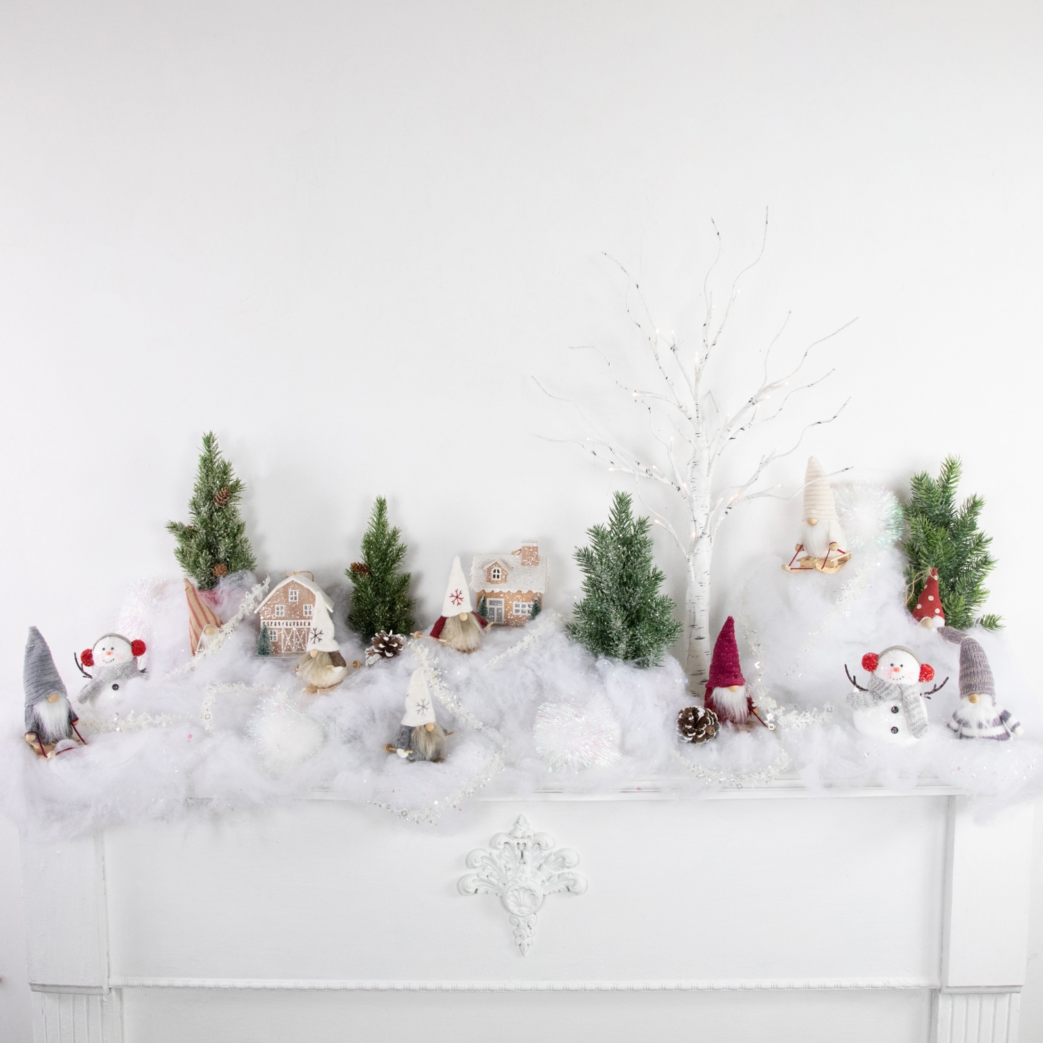 Plush Sledding Gnomes Christmas Figurine Ornaments - 5.25" - Set of 3