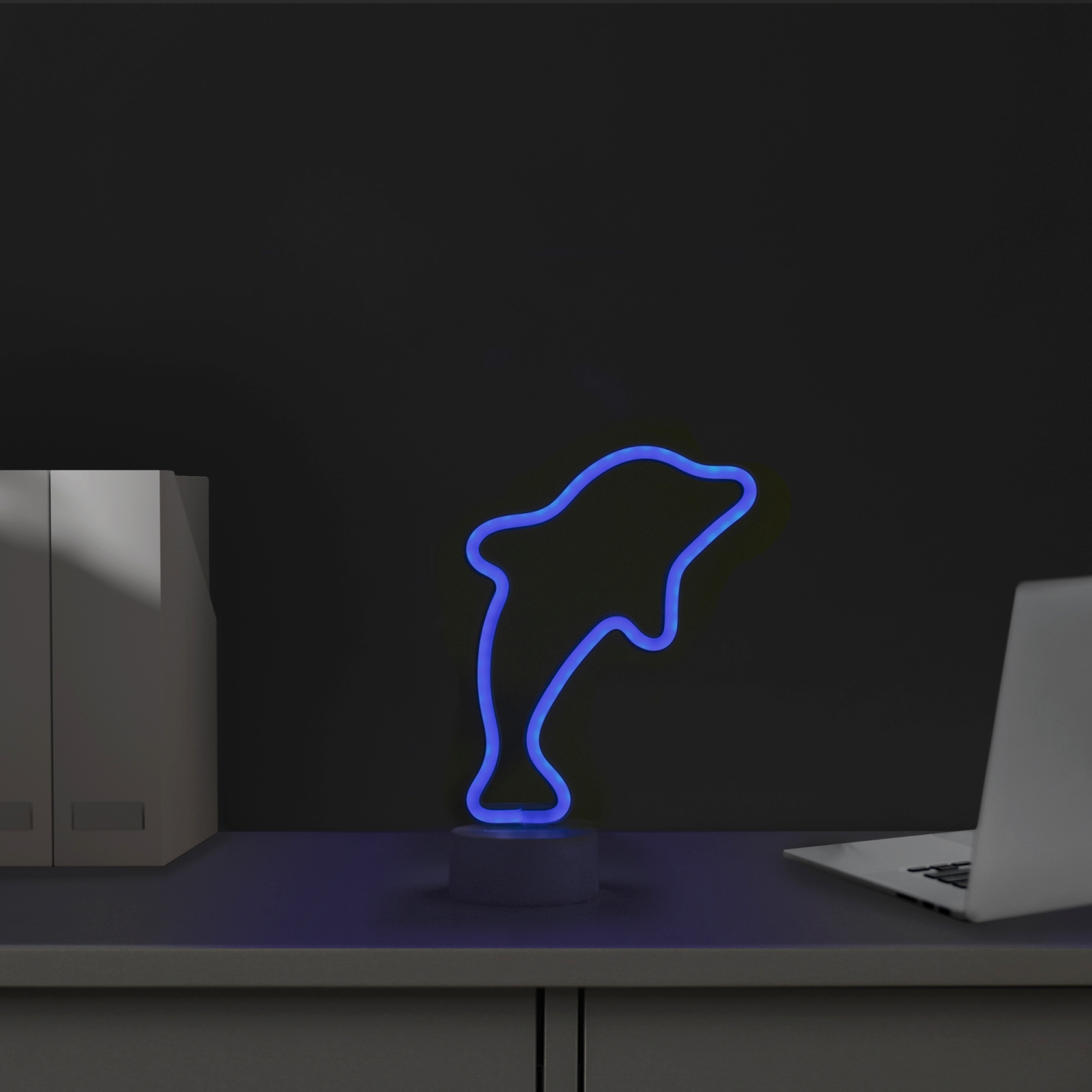 LED Dolphin NEON Table Light - 10.25" - Blue