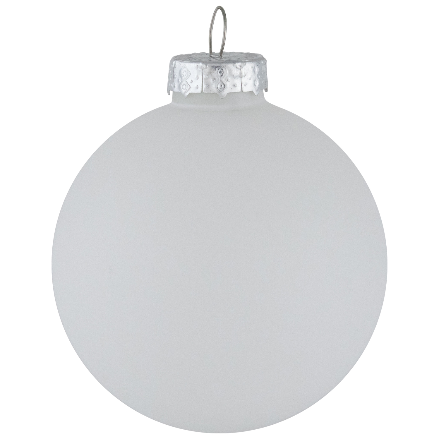 2-Finish Glass Ball Christmas Ornaments - 2.5" - White - 9ct