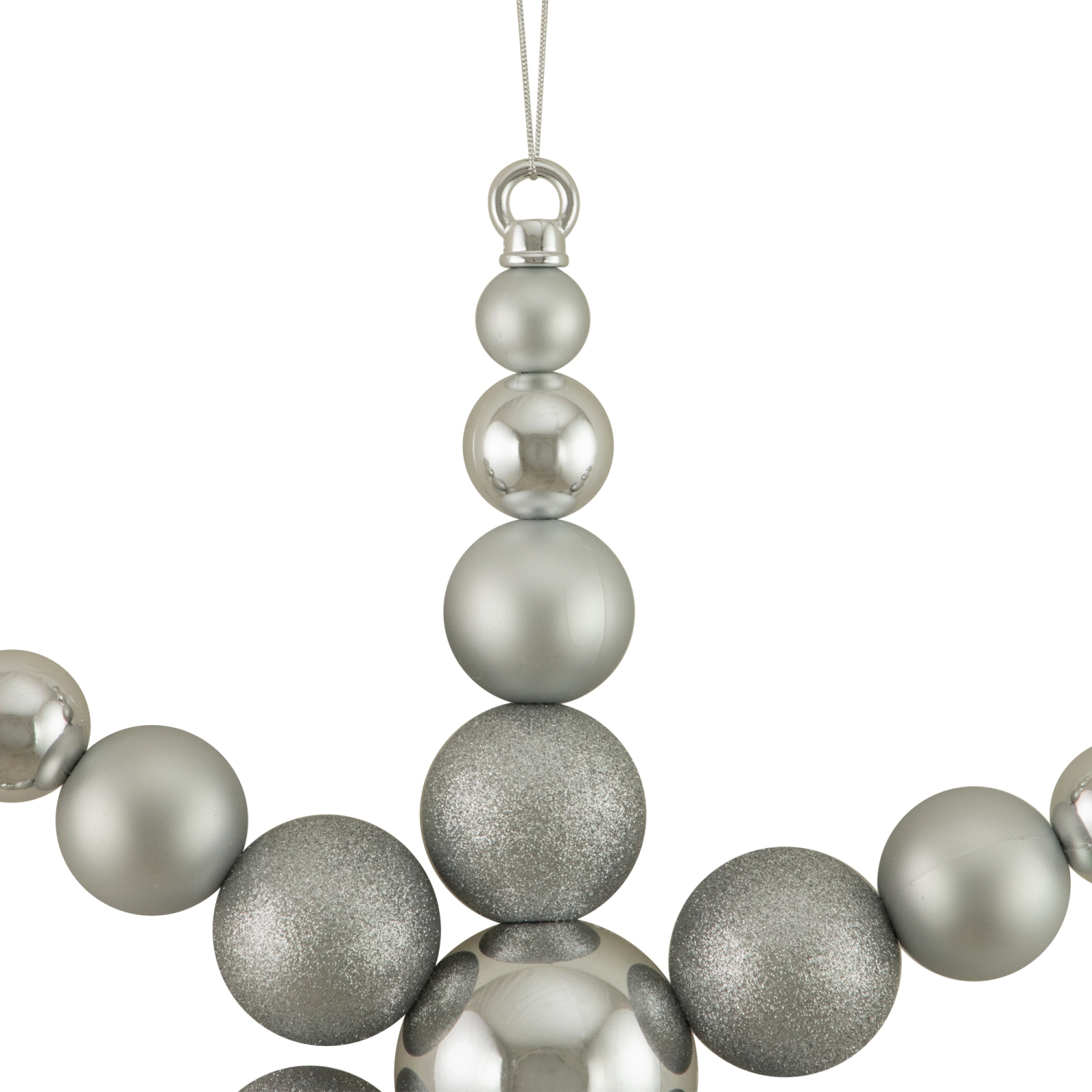 Shatterproof 3-Finish Snowflake Commercial Christmas Ornament - 18" - Silver