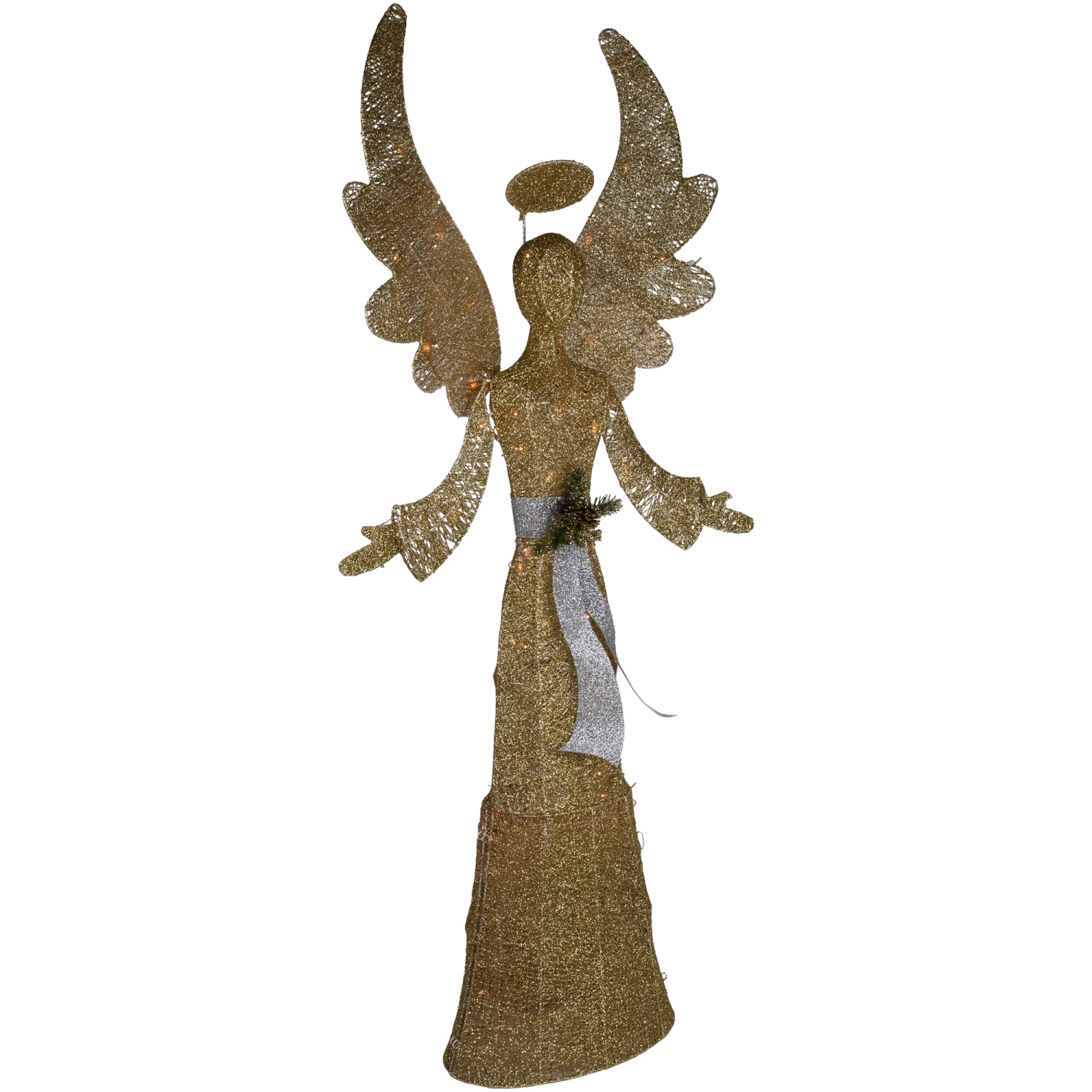 Lighted Golden Angel Christmas Decoration - 68" - Clear Lights