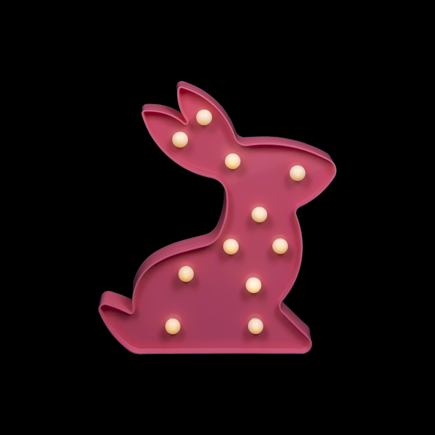 9.5" LED Lighted Pink Easter Bunny Marquee Wall Sign
