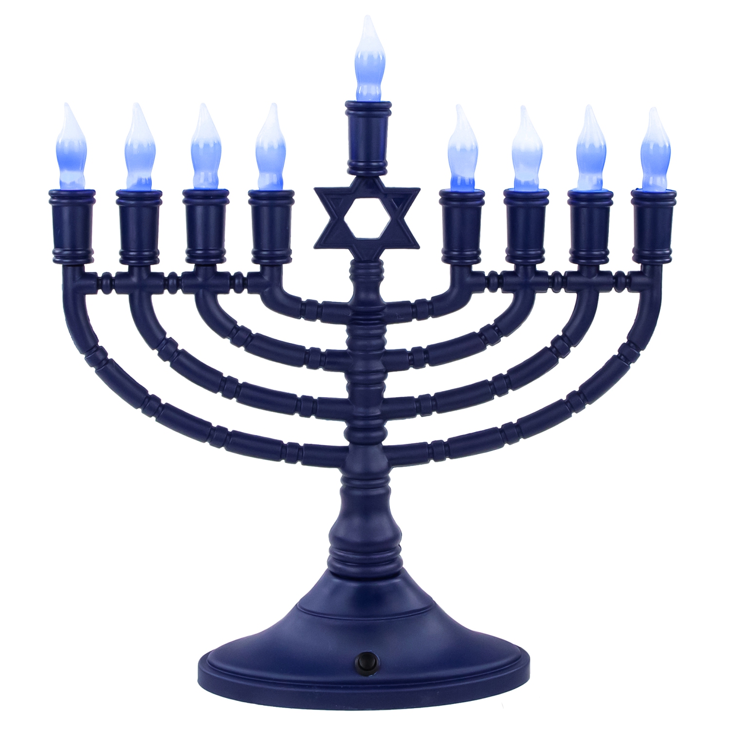 15" Premium Blue Large LED Electric Menorah with Sequential Lighting