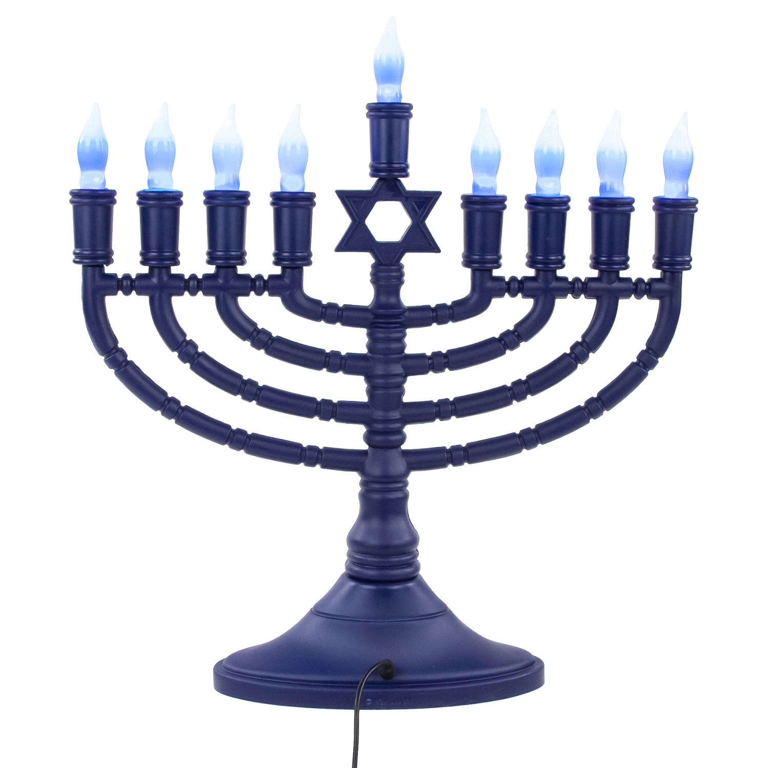 15" Premium Blue Large LED Electric Menorah with Sequential Lighting