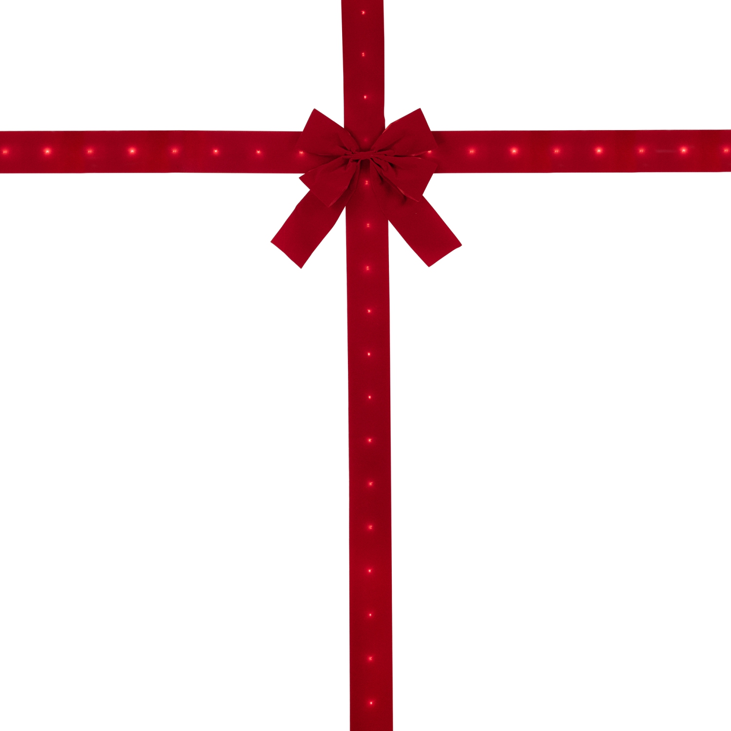 14' Pre-Lit Battery Operated Red Velvet Christmas Door Bow