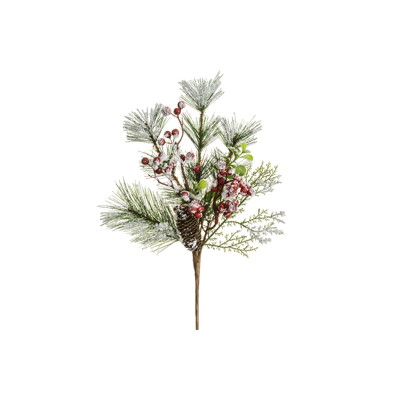 Snow Berry and Pine Cone Artificial Christmas Spray - 22"