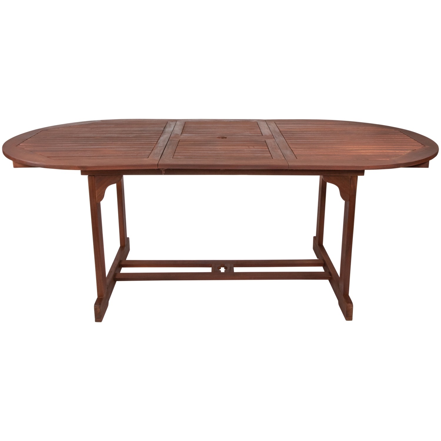 Table à dîner de jardin ovale extensible en bois d'acacia pliante pour l'extérieur