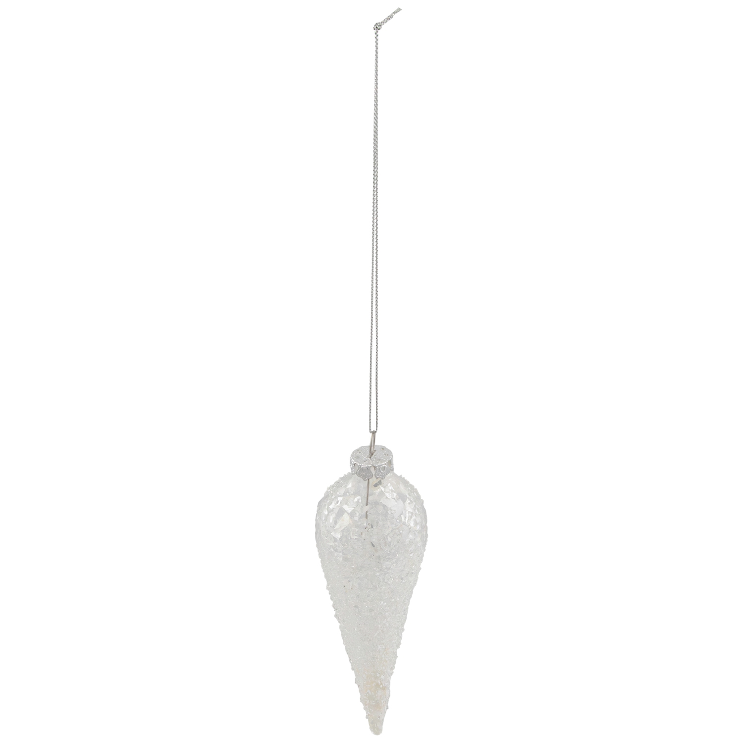 Winter Icicle Glass Ornament - 6.25" - Clear