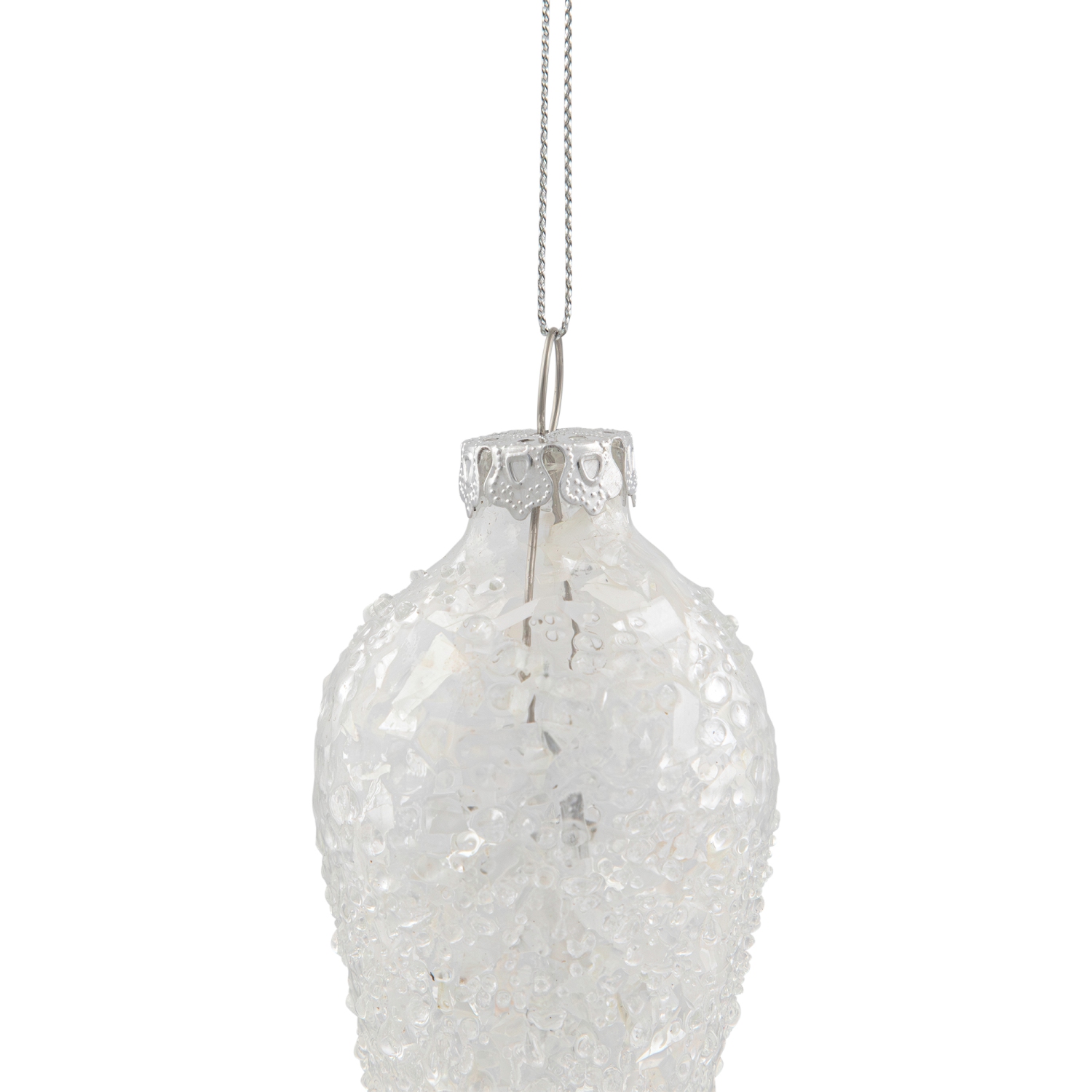 Winter Icicle Glass Ornament - 6.25" - Clear
