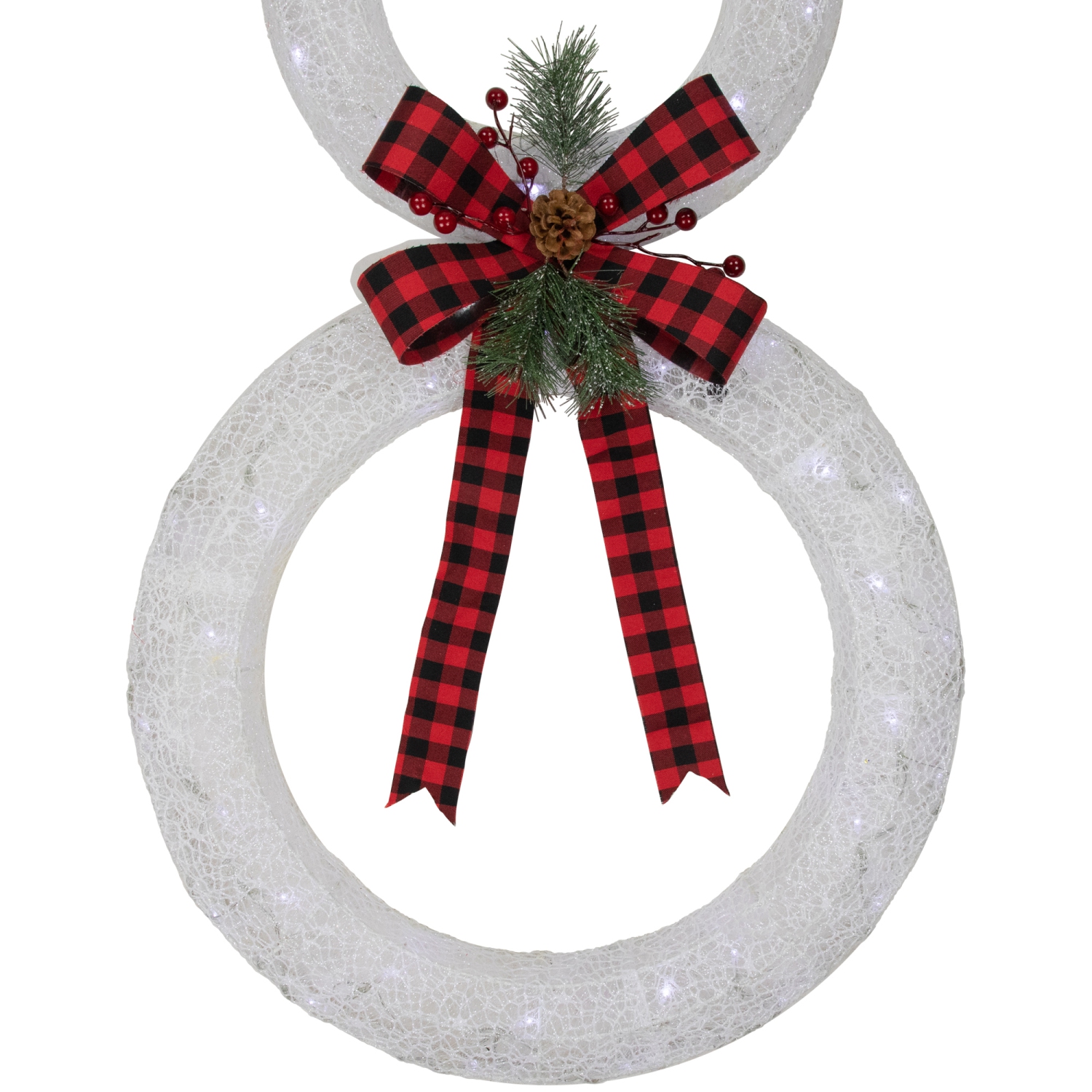48" LED Lighted Wreath Snowman Outdoor Christmas Decoration