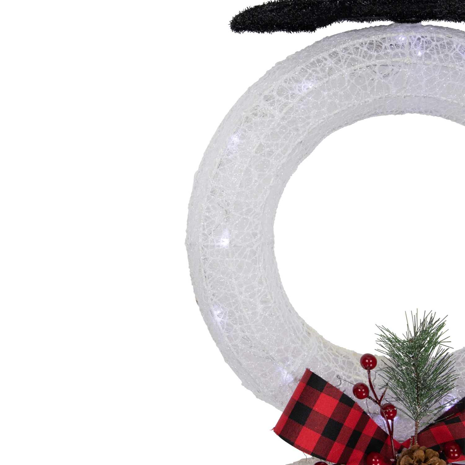 48" LED Lighted Wreath Snowman Outdoor Christmas Decoration