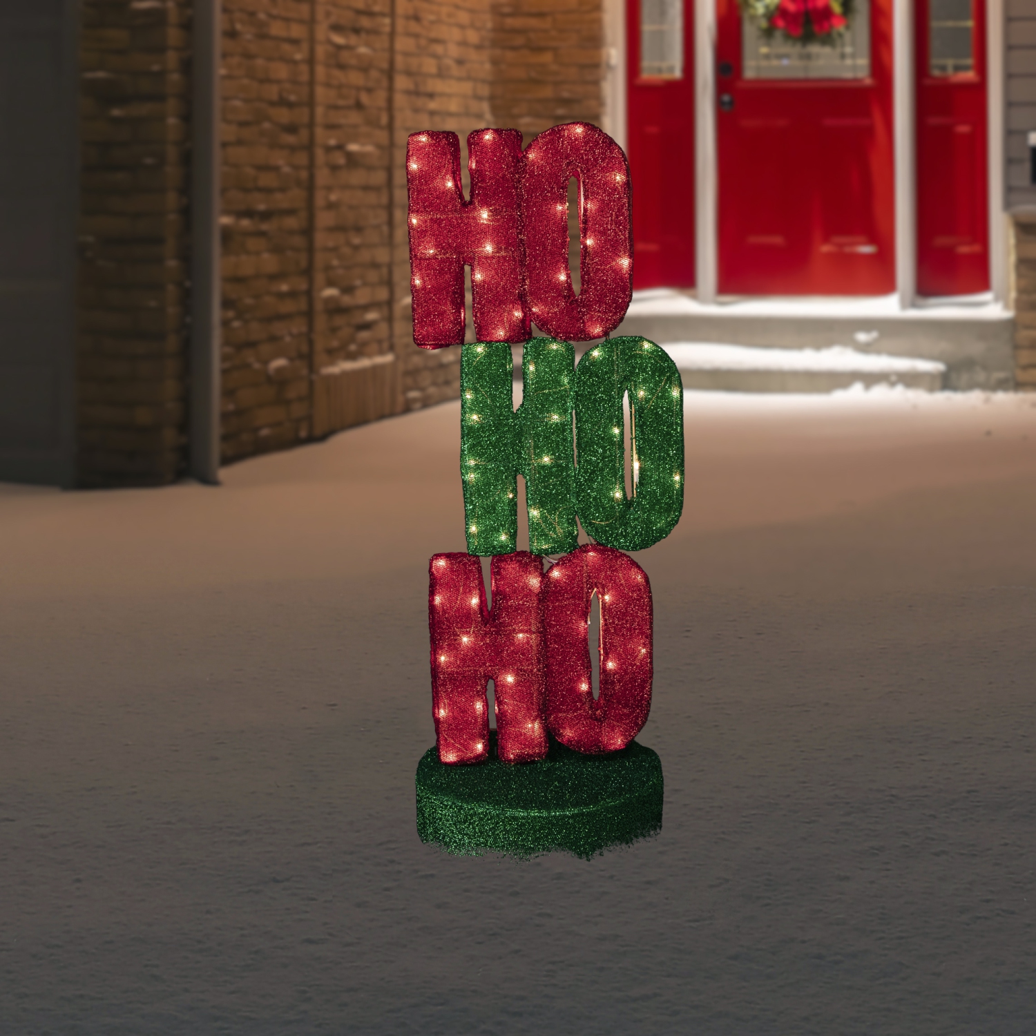 Lighted "Ho Ho Ho" Outdoor Christmas Sign Decoration - 39" - Warm White Lights