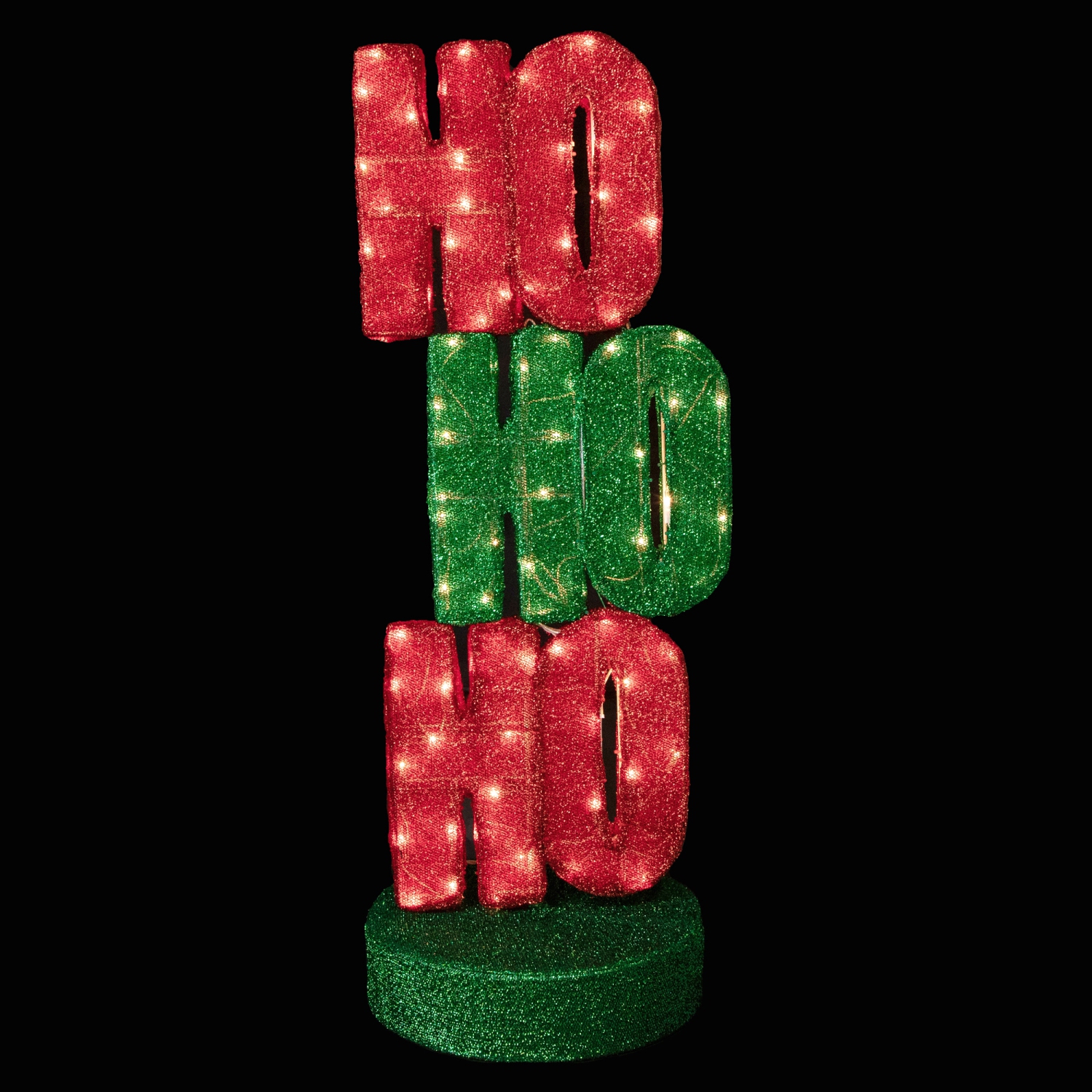 Lighted "Ho Ho Ho" Outdoor Christmas Sign Decoration - 39" - Warm White Lights