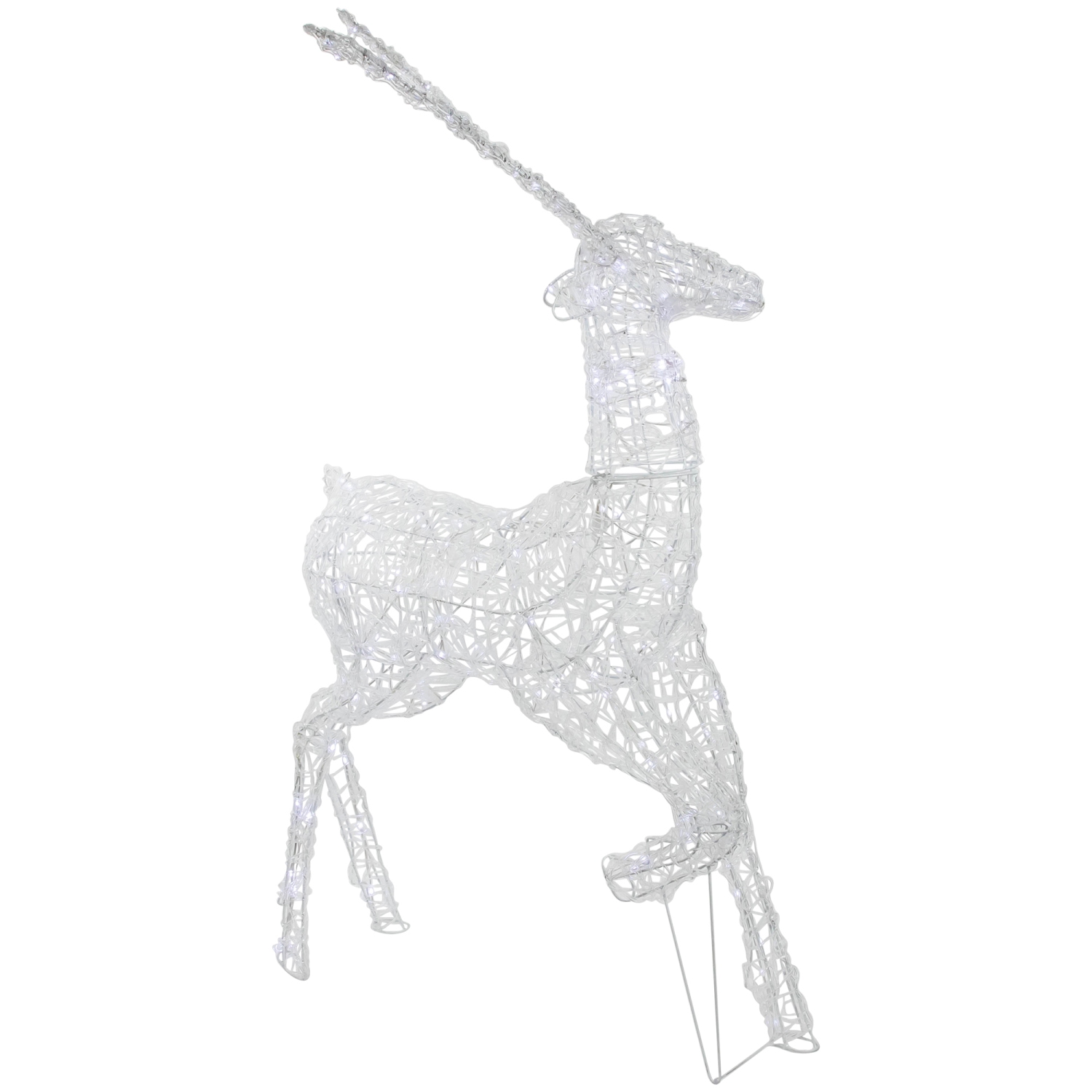 Commercial Grade Acrylic Reindeer Outdoor Christmas Decoration - 46.5" - Pure White LED