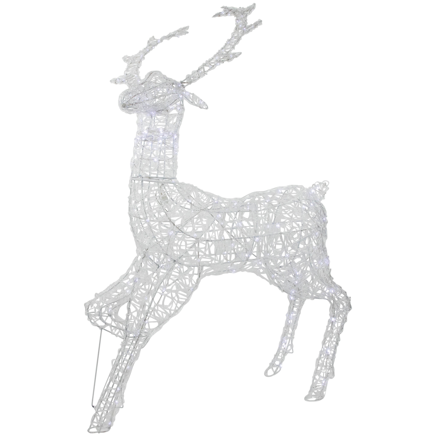 Commercial Grade Acrylic Reindeer Outdoor Christmas Decoration - 46.5" - Pure White LED