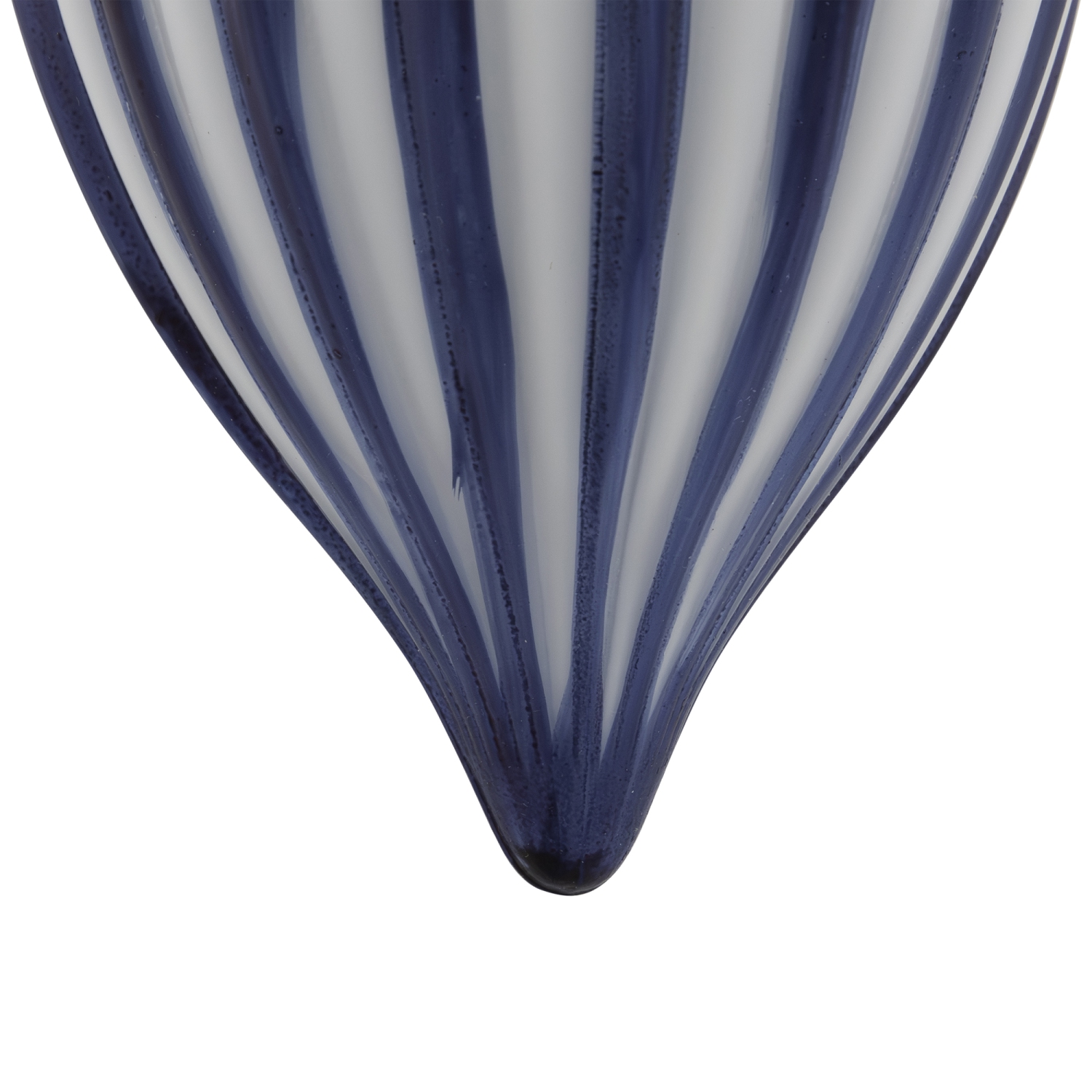 5.75" Blue and White Striped Finial Glass Christmas Ornament