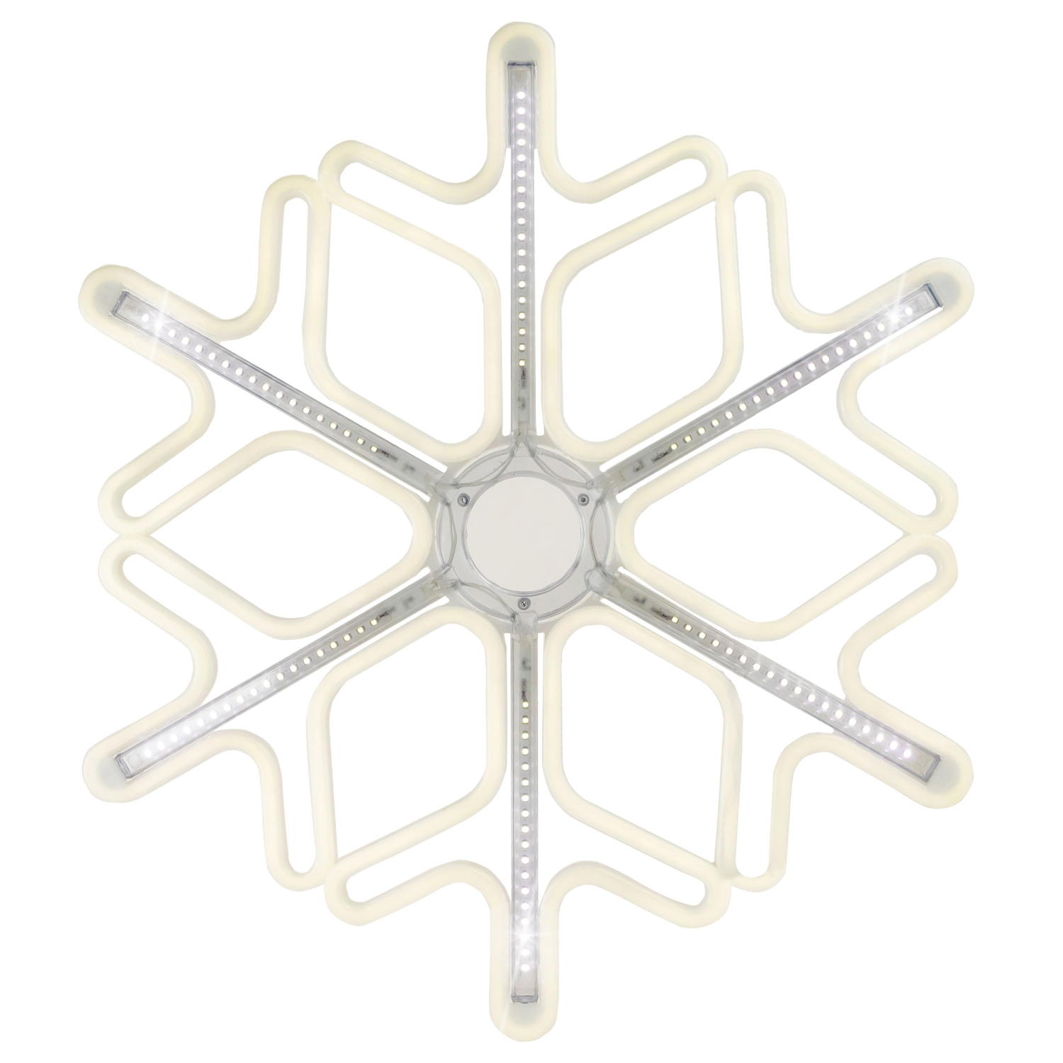 Lighted Cascading Snowflake Outdoor Christmas Decoration - 16" - Clear Lights