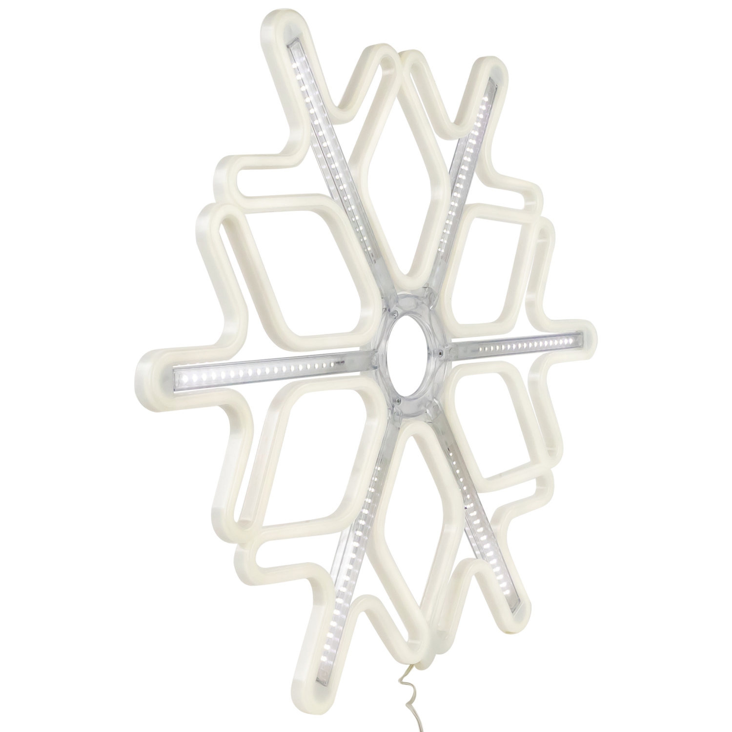 Lighted Cascading Snowflake Outdoor Christmas Decoration - 16" - Clear Lights