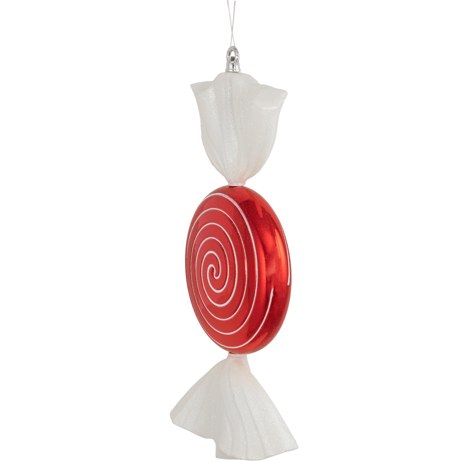 Swirl Peppermint Candy Shatterproof Commercial Christmas Ornament - 18" - Red