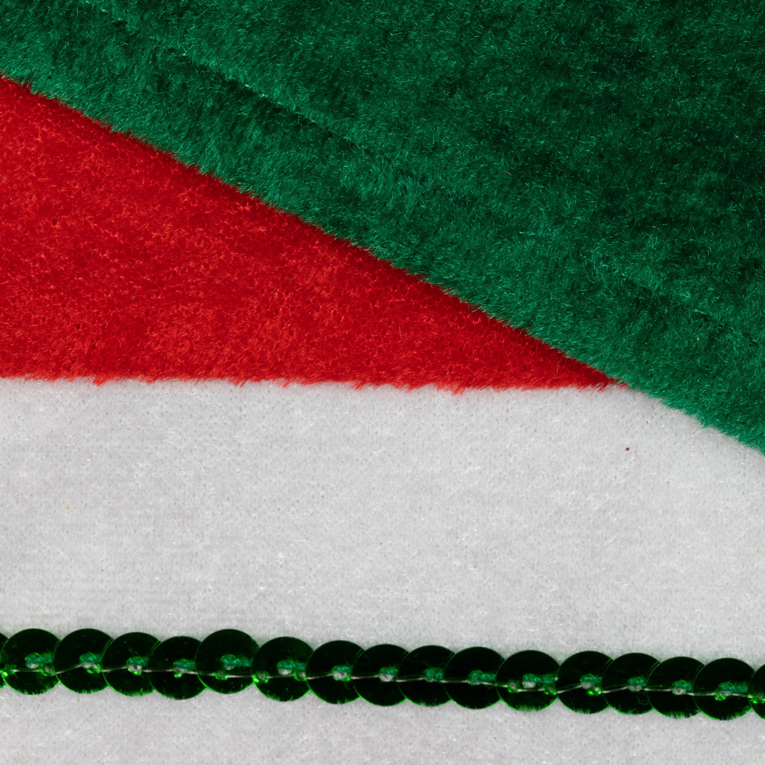 18" Green and Red Velvet Sequin Stripe Stocking