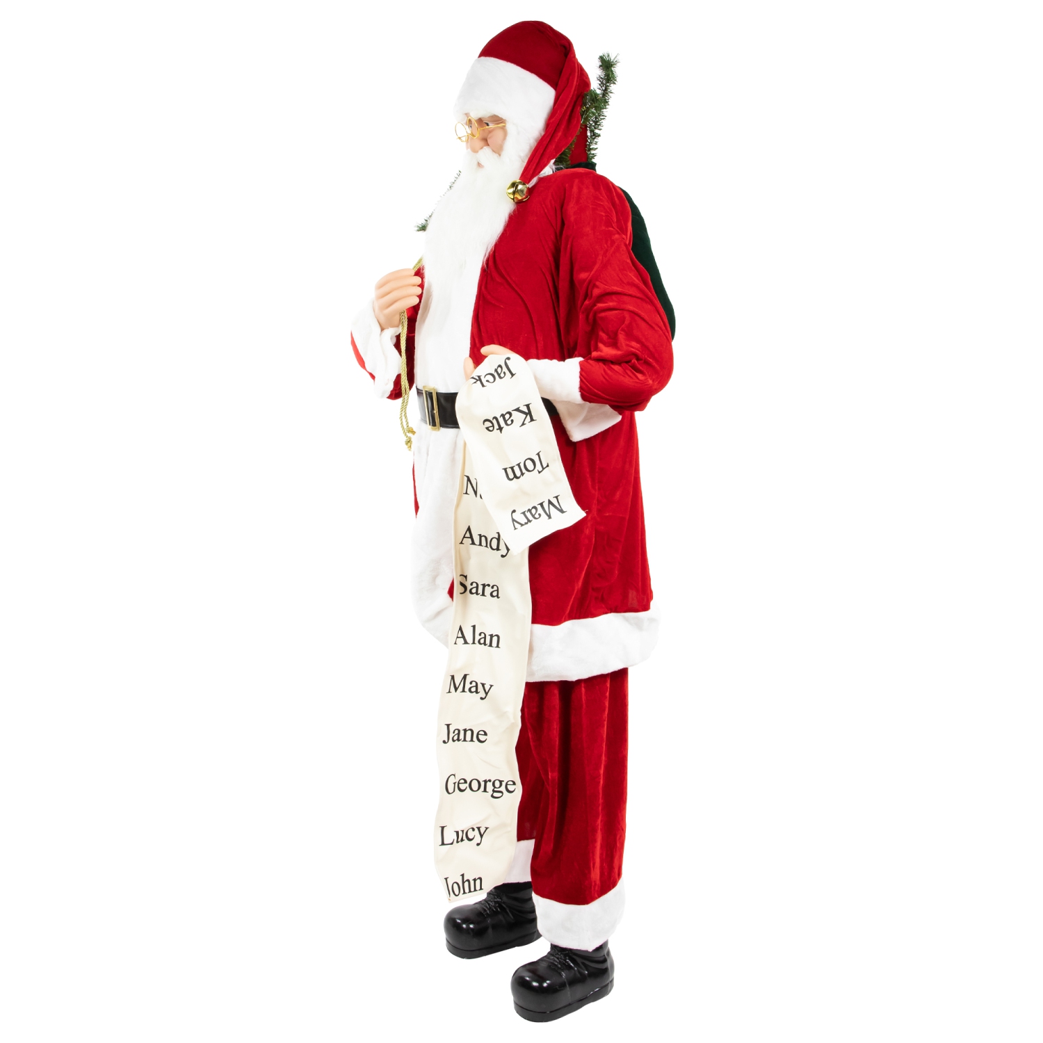 72" Red and White Santa Claus with Naughty or Nice List Christmas Figure