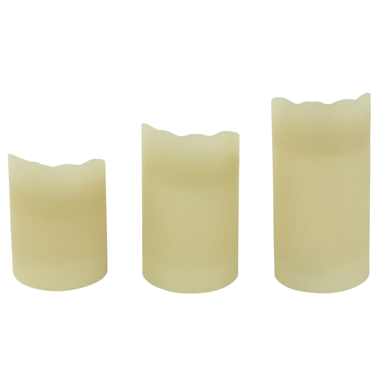 Bougies piliers sans flamme à DEL, 6 po, crème, ensemble de 3