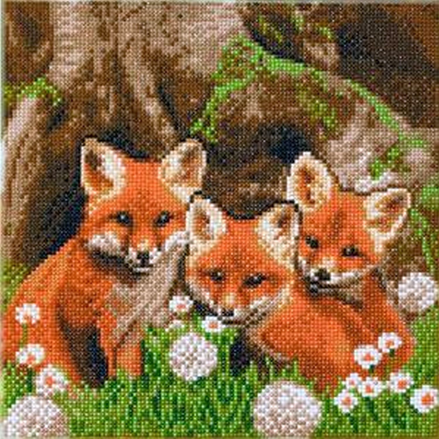 Crystal Art - CA Kit - Fox Cubs