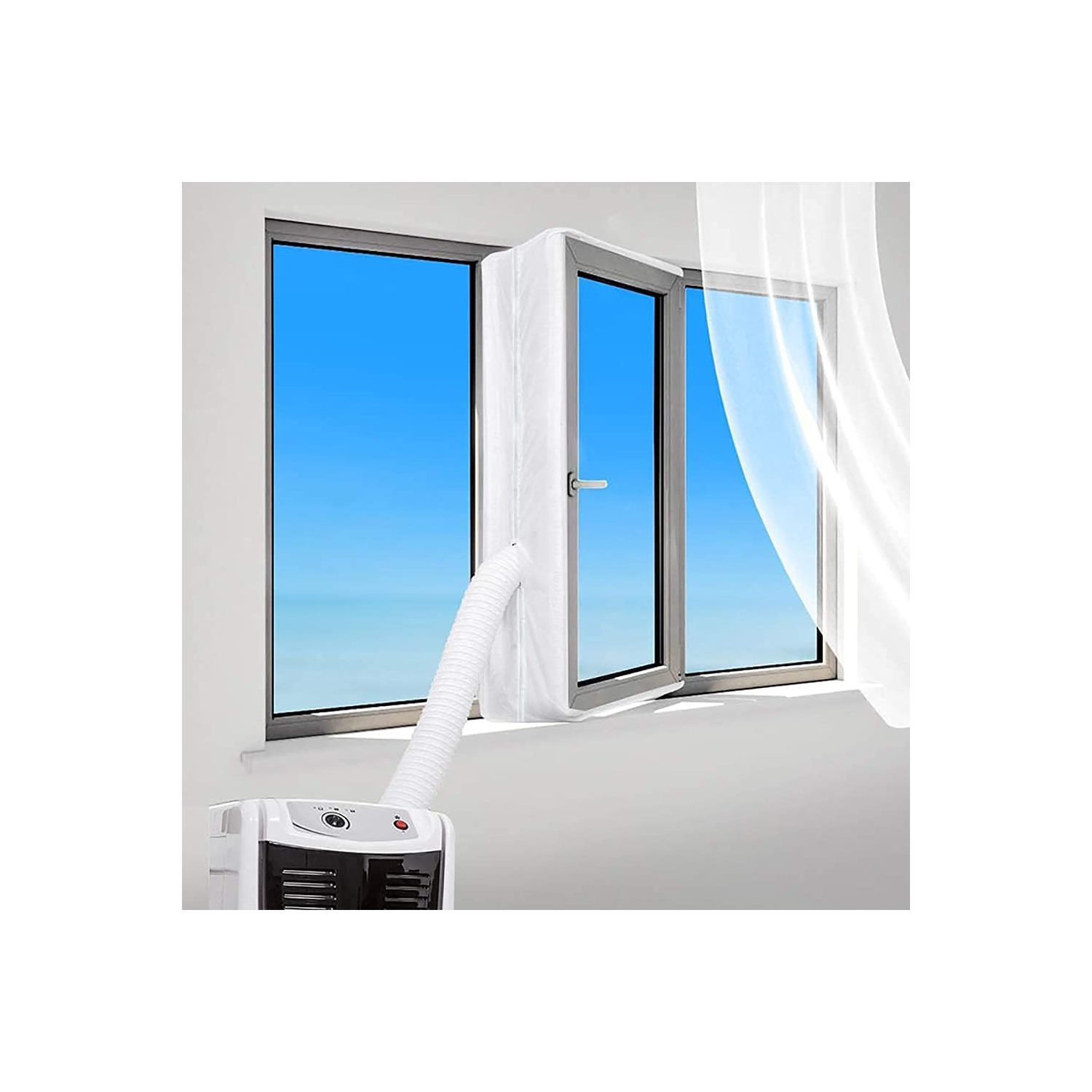 Gulrear Portable AC Window Seal, Window Seal For AC Unit, Air Conditioner Window Kit White 400CM/158Inch