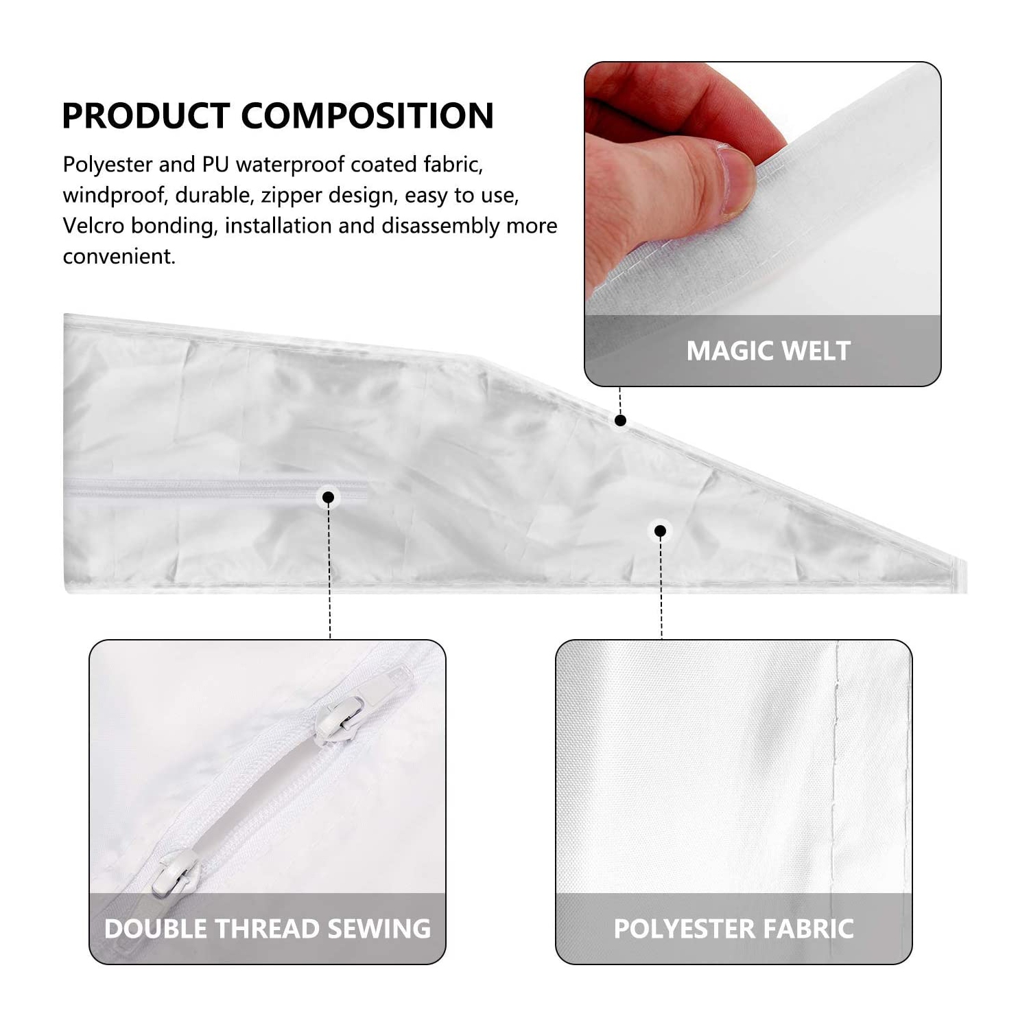 Gulrear Portable AC Window Seal, Window Seal For AC Unit, Air Conditioner Window Kit White 400CM/158Inch