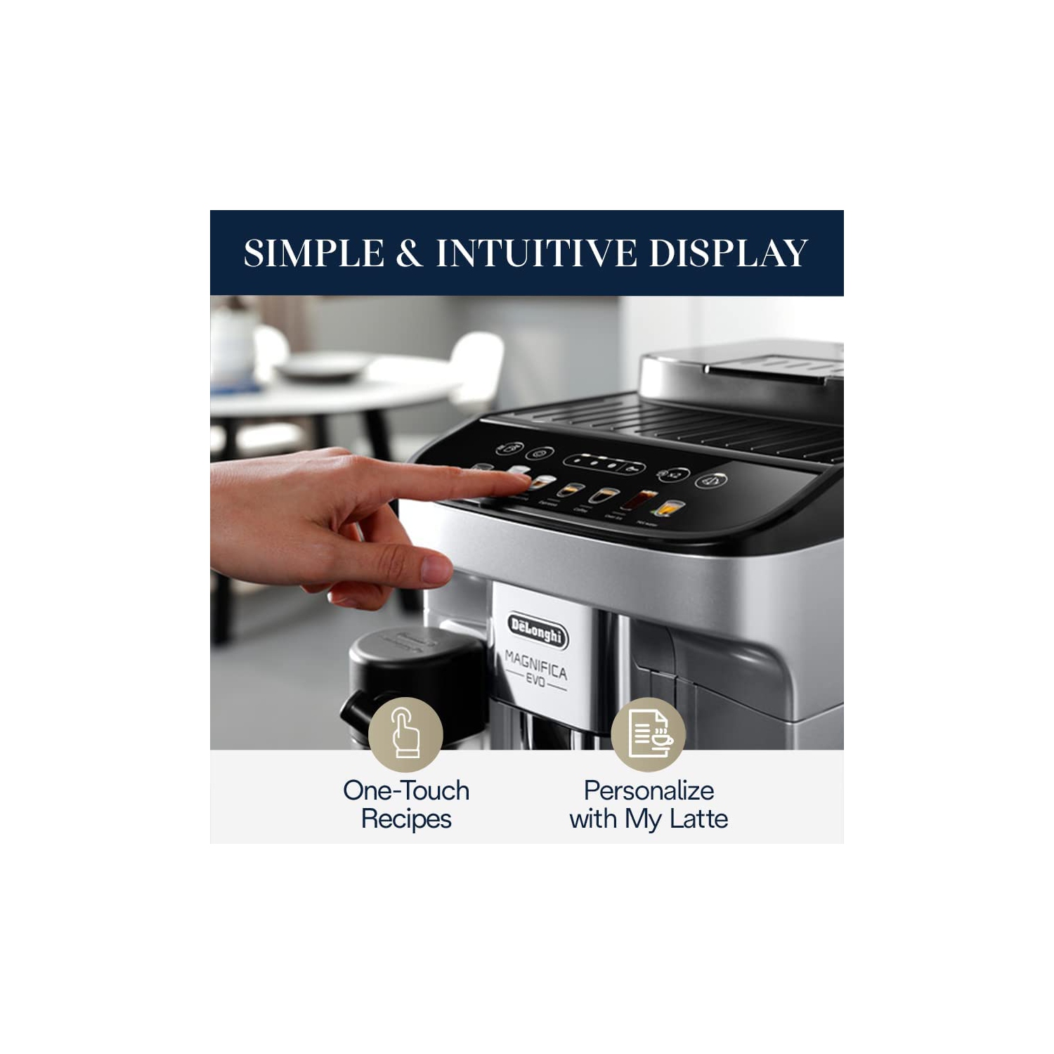 REFURBISHED – De'Longhi Magnifica Evo Automatic Espresso Machine with LatteCrema Frother & Coffee Grinder - Silver/Black