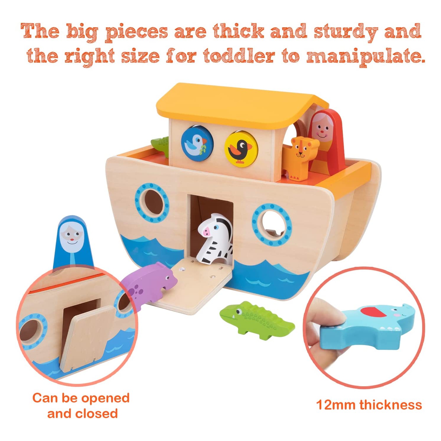 TOOKYLAND Ensemble de Jeu Arche de Noé - 18pcs - Jouet Trieur de Formes, pour Enfant 2 Ans et +