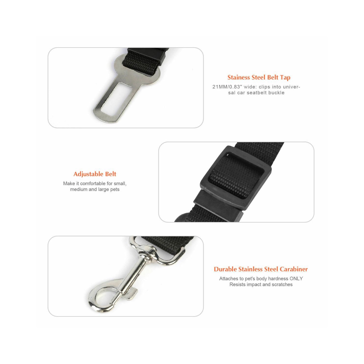 Dog Car Safety Belt - Dog Seatbelt Ensures Pet Protection While Driving - Seatbelt for Dogs for Car - Dog Vehicle Accessory - Dog Car Seat Belt